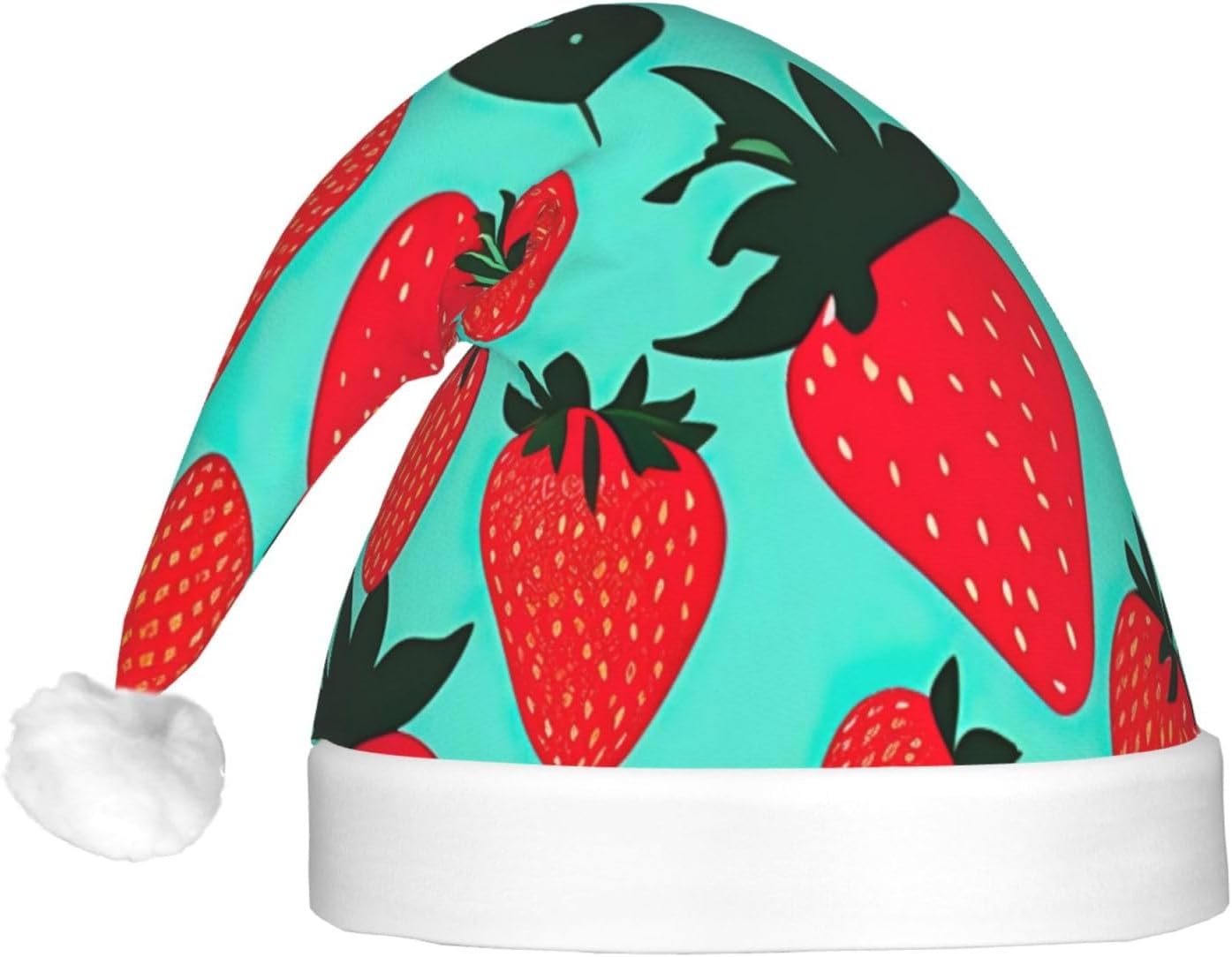 QINZHENG LED Light Up Strawberry Santa Hat for Adults Christmas Party Hat