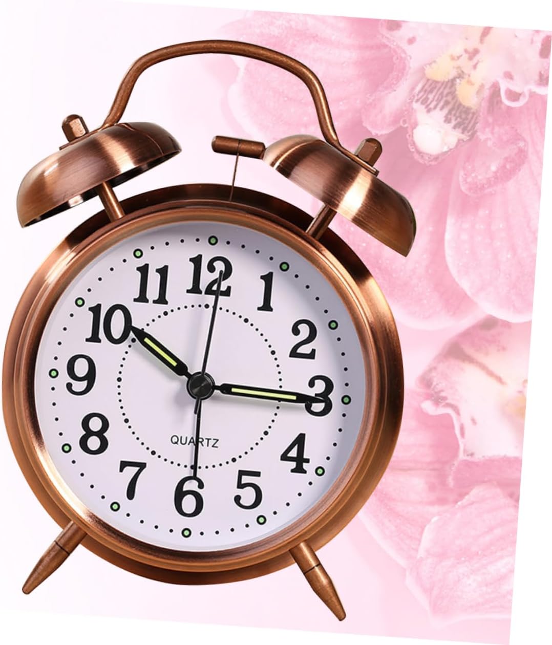 Holidanna Metal Double Bells Alarm Clock with Nightlight