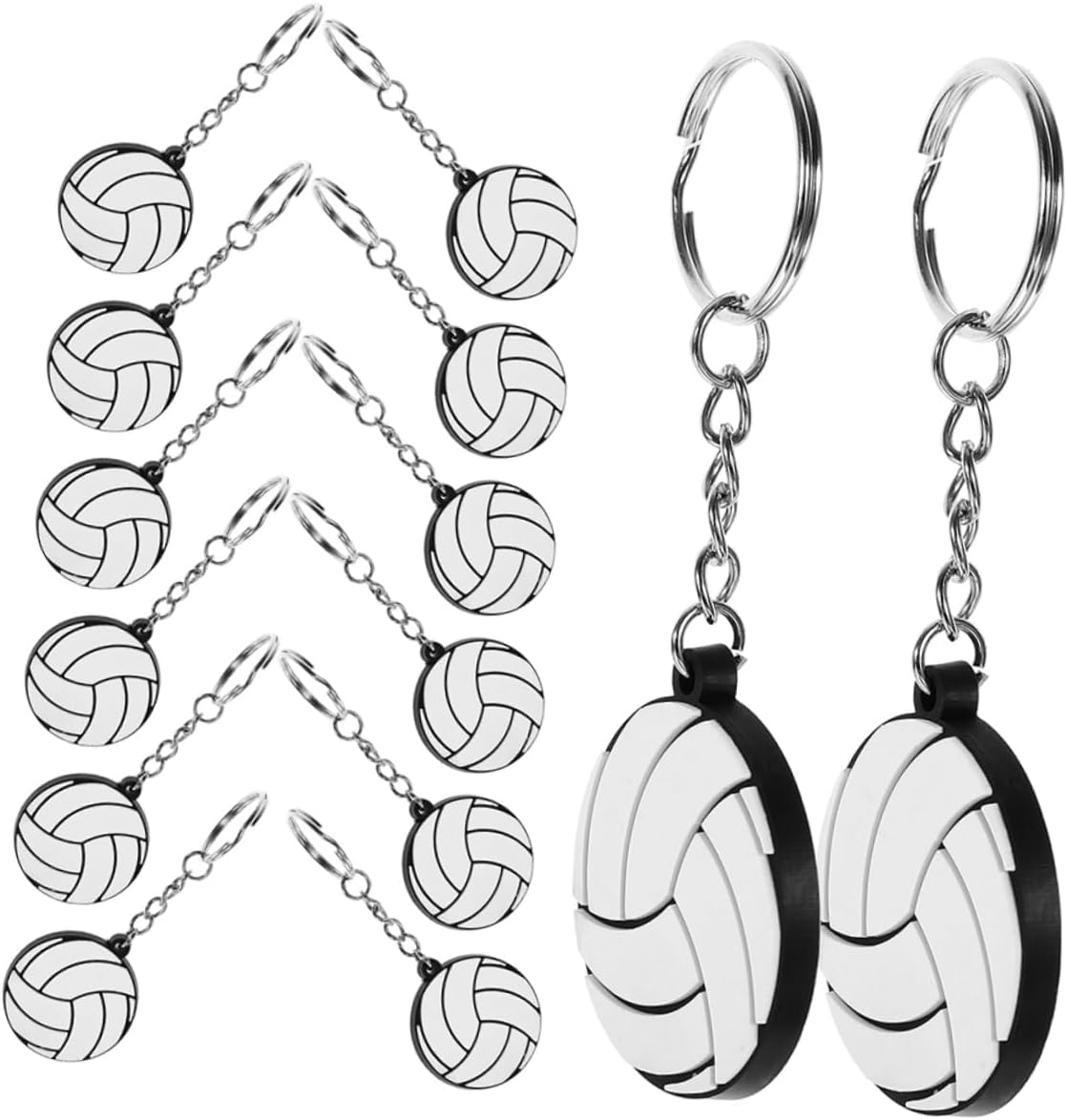 BESPORTBLE 16-Piece PVC Volleyball Keychain Set