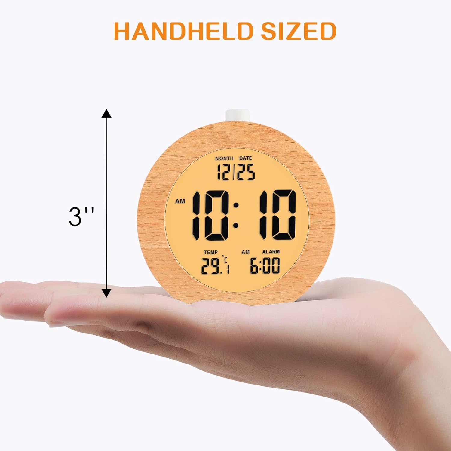 Plumeet Wooden Digital Alarm Clock with Nightlight