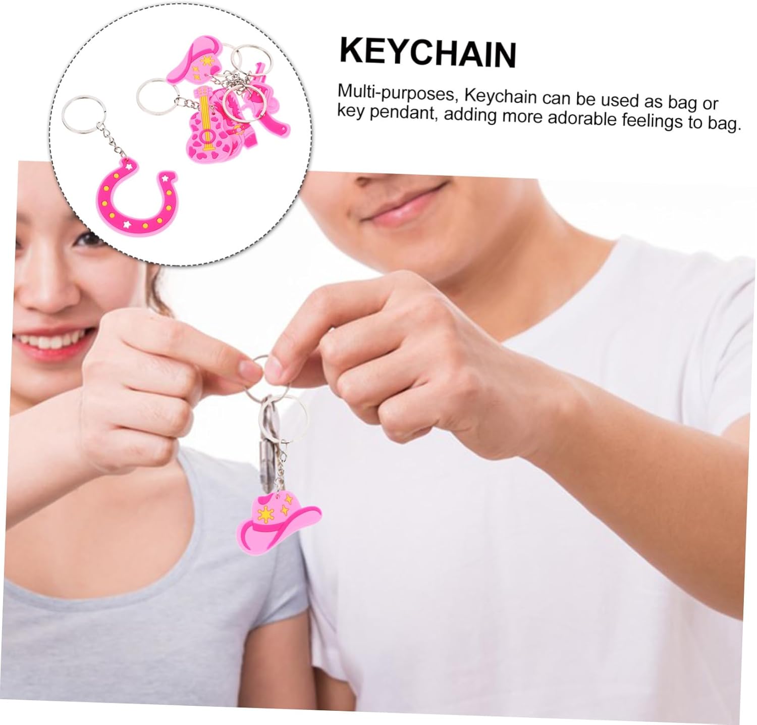 DECHOUS 15pcs Cute Cowgirl Keychains for Party Bags