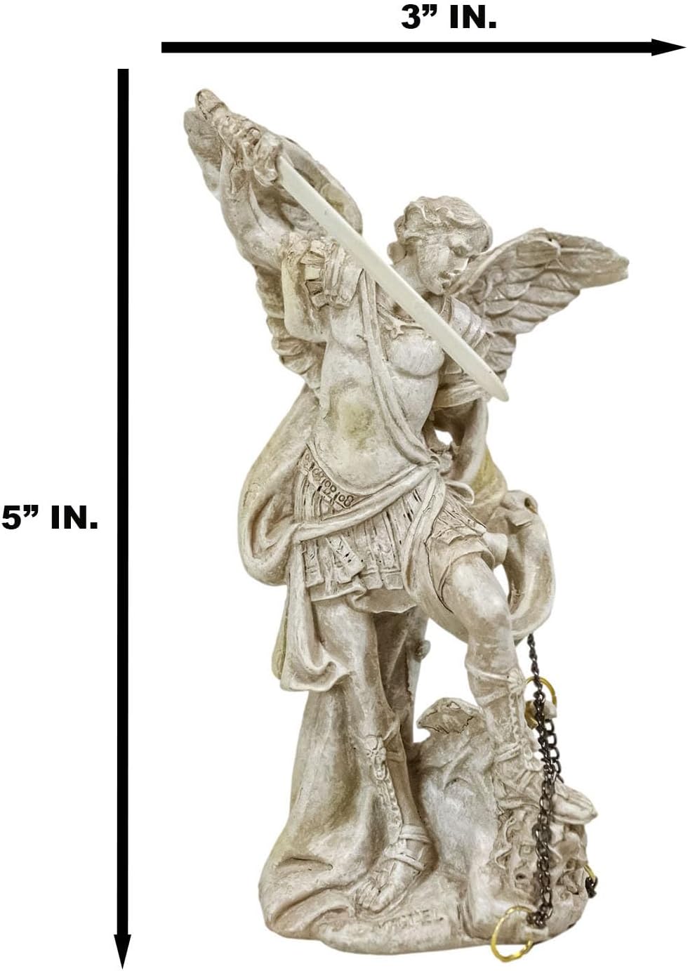 Ebros Ivory Painted Archangel Michael Statue 5 Inch