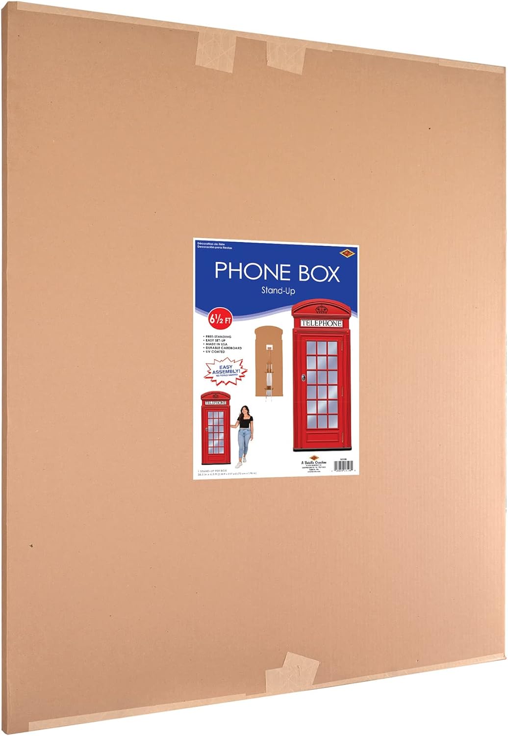 Beistle Red Phone Booth Photo Prop Stand Up