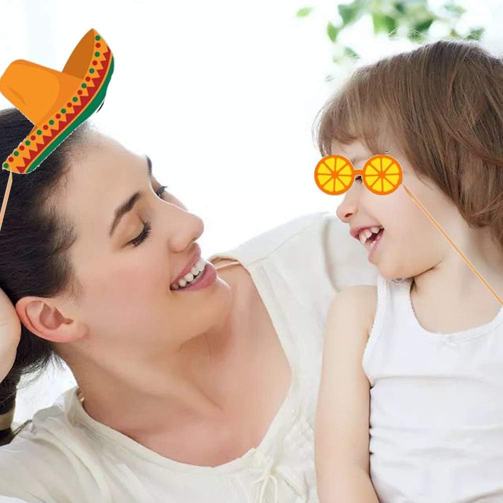45Pcs Mexican Fiesta Photo Booth Props Kit