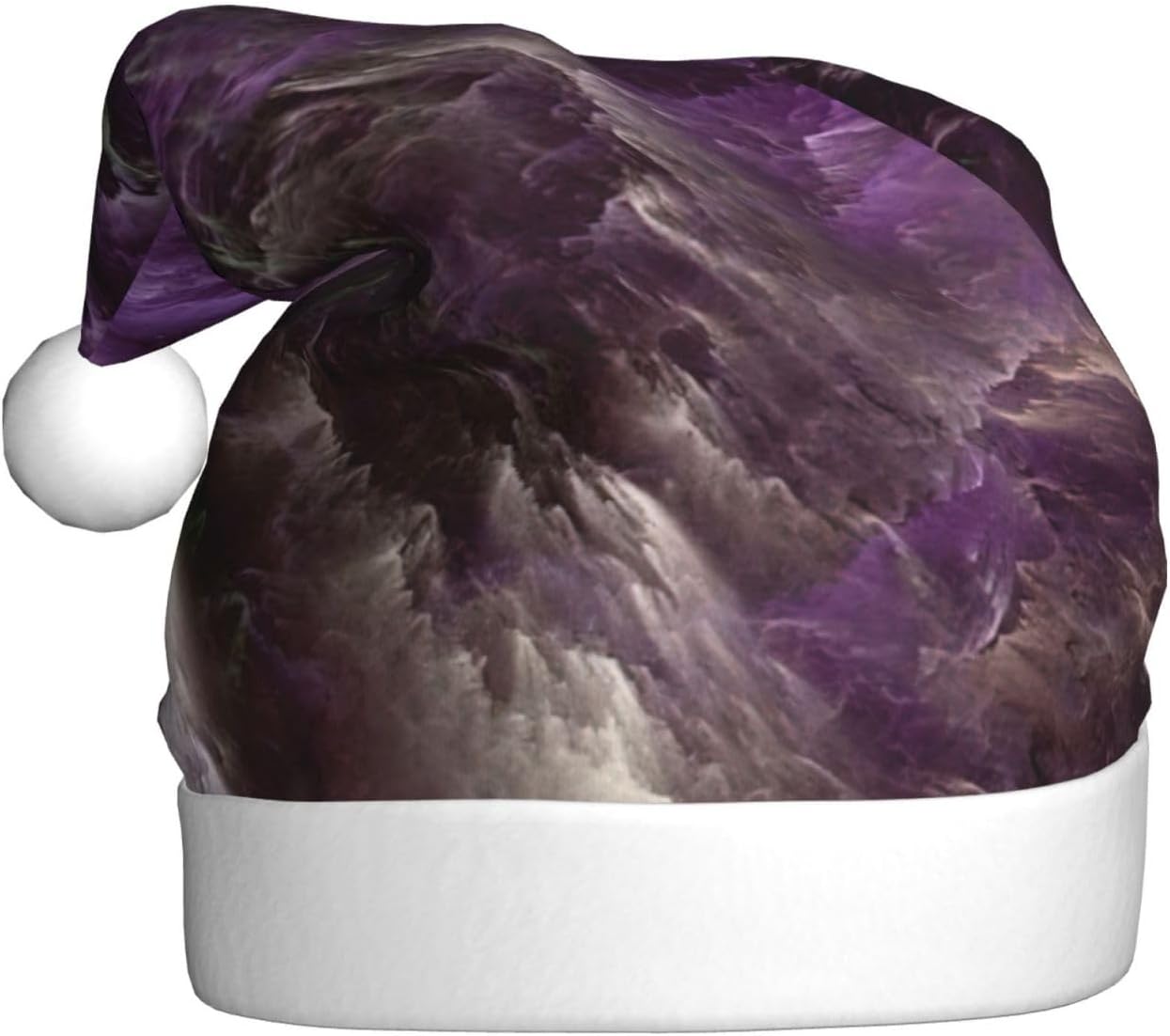 QINZHENG Purple Galaxy Print Santa Hat for Women
