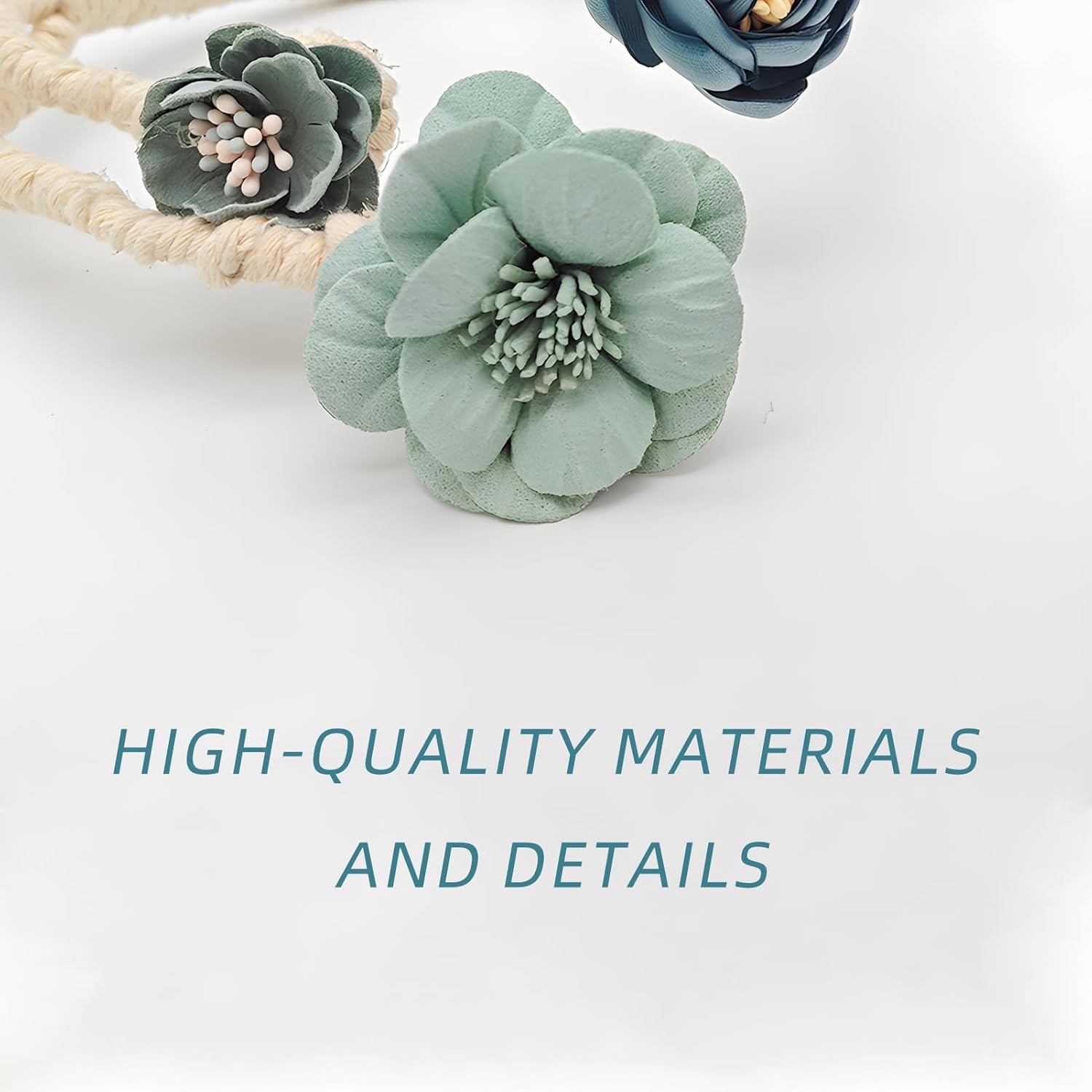Handmade Curtain Tiebacks Set of 2 Flexible Flower Clips for Drapes