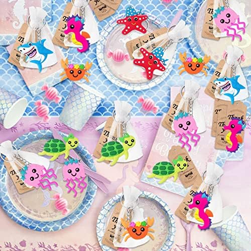 CiciBear 24 Pack Sea World Keychains for Parties