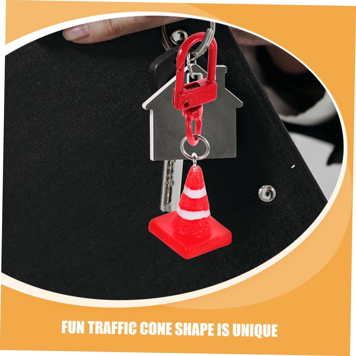 6pcs Mini Traffic Cone Keychain Party Favors for Boys