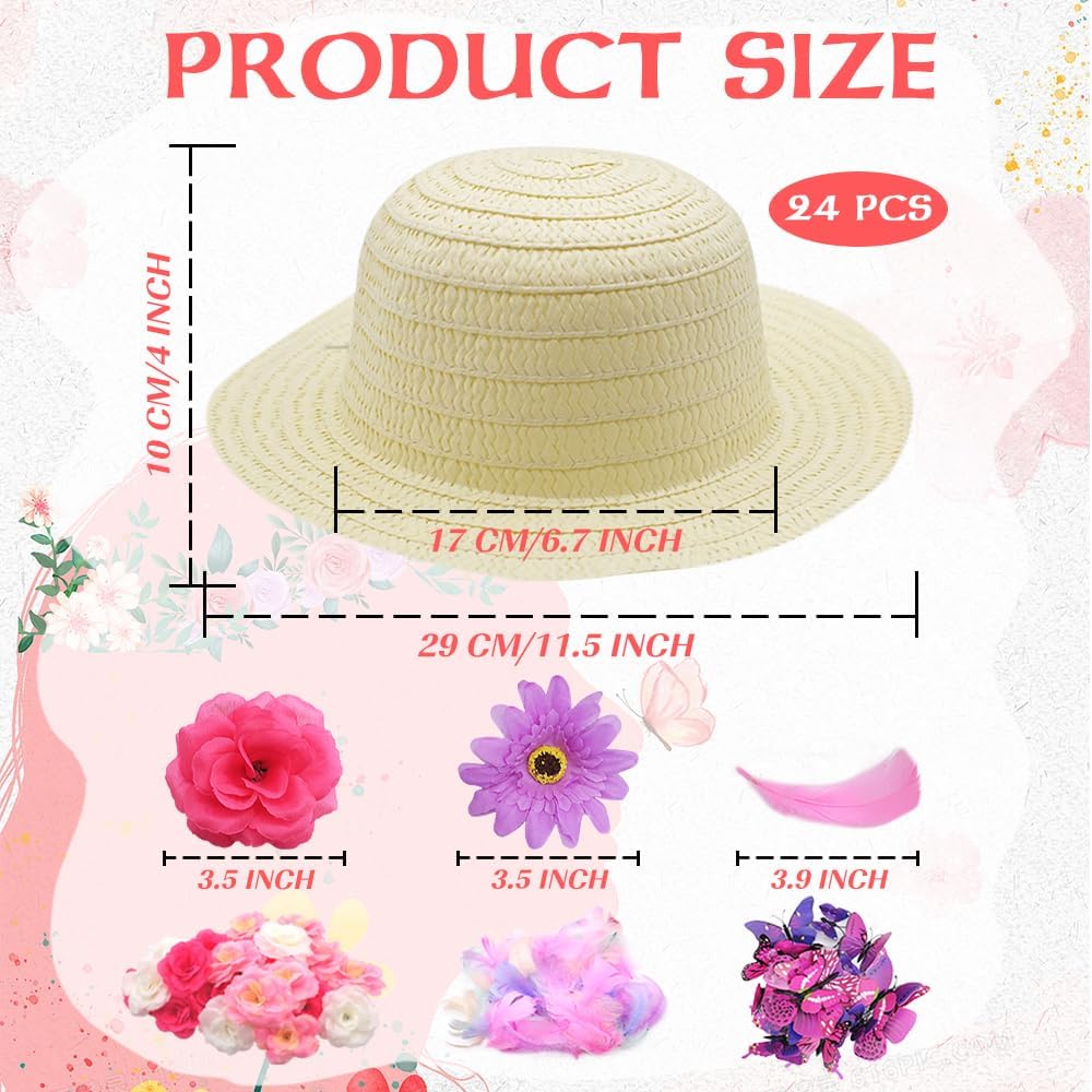 VoizVony 297 Pcs DIY Tea Party Hats for Girls