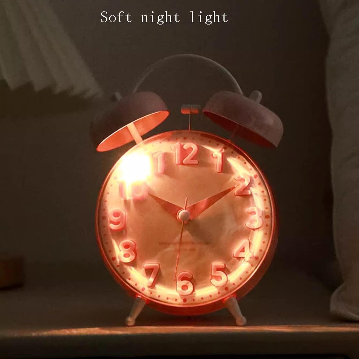 Double Bell Alarm Clock with Loud Ringing and Silent Movement