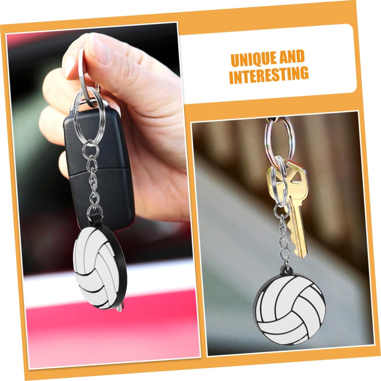 BESPORTBLE 16-Piece PVC Volleyball Keychain Set