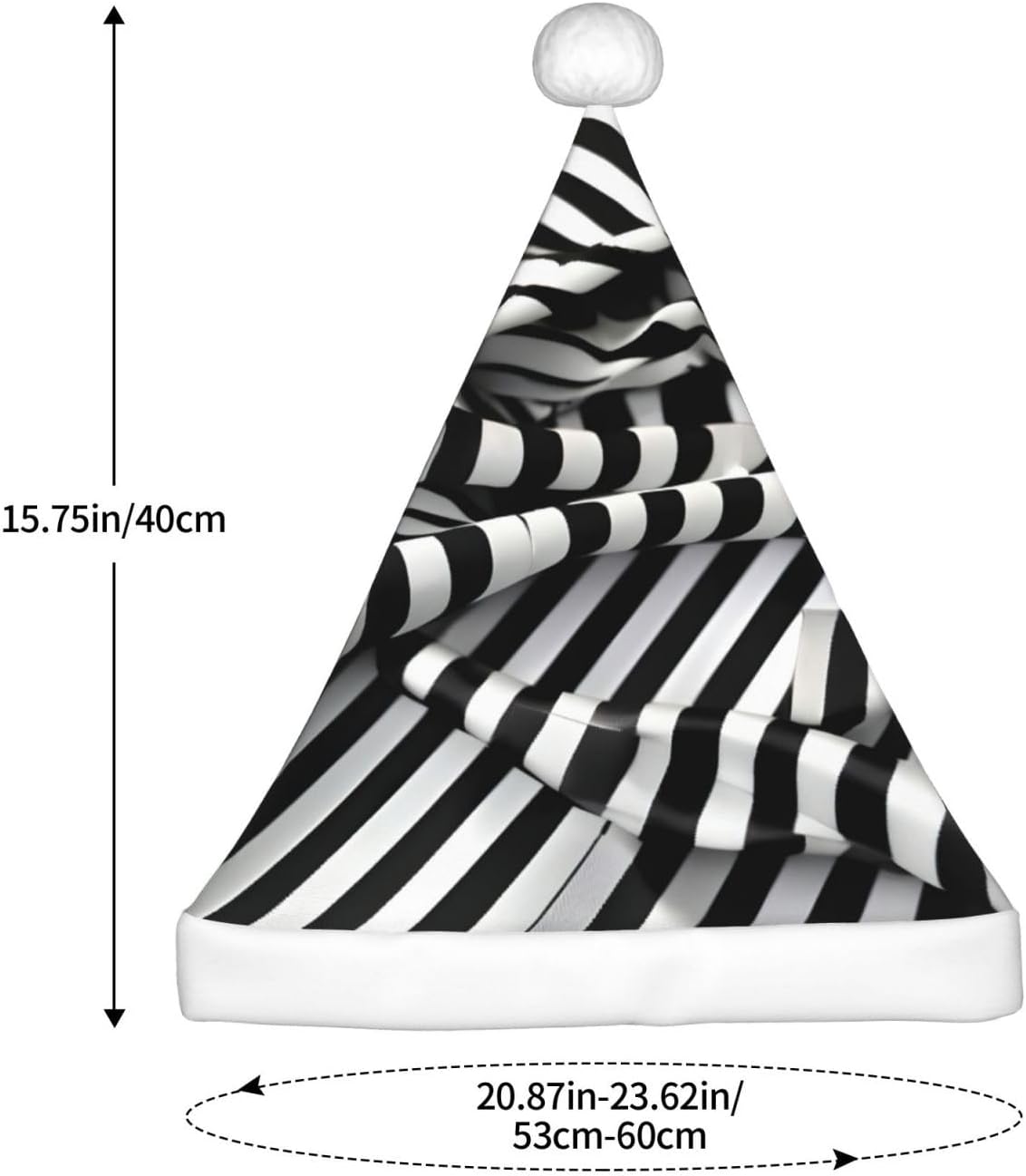 QINZHENG Zebra Print Santa Hat Personalized Velvet Plush Christmas Headwear