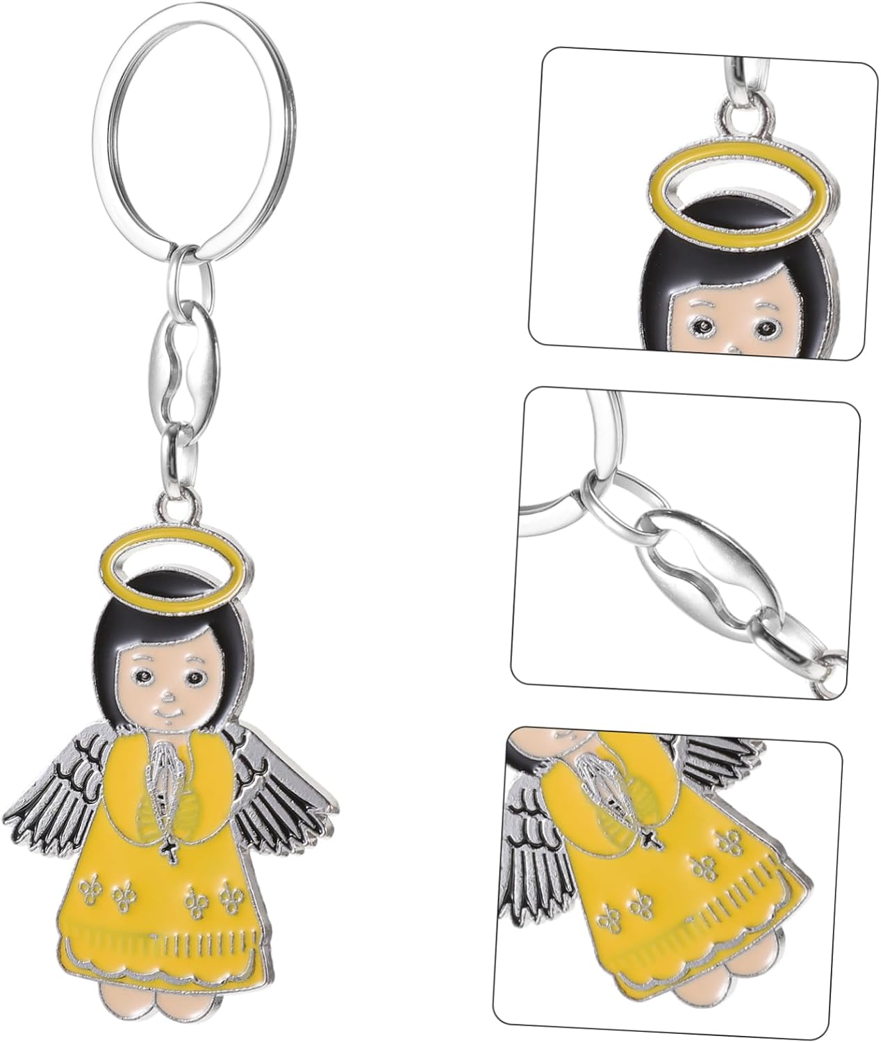 Merryhapy 6pcs Angel Keychain Bag Pendant Keychain Accessories for Baptism Parties