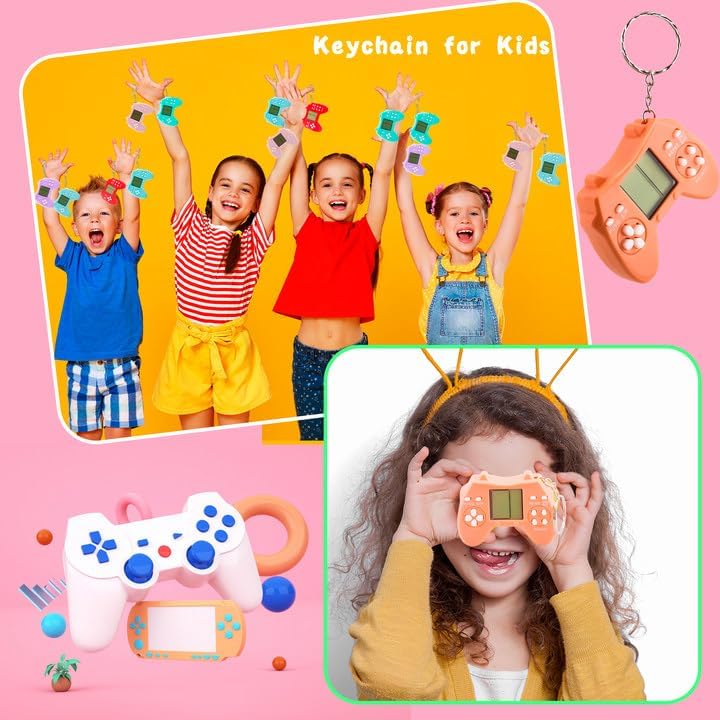 18 Pack Mini Game Keychain for Parties and Gifts