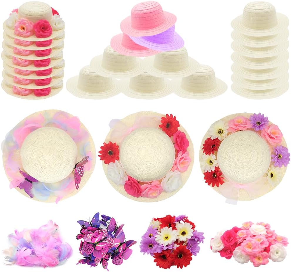 VoizVony 297 Pcs DIY Tea Party Hats for Girls