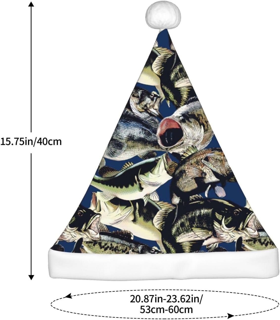 QinZheng Personalized Santa Hat with Fish Print