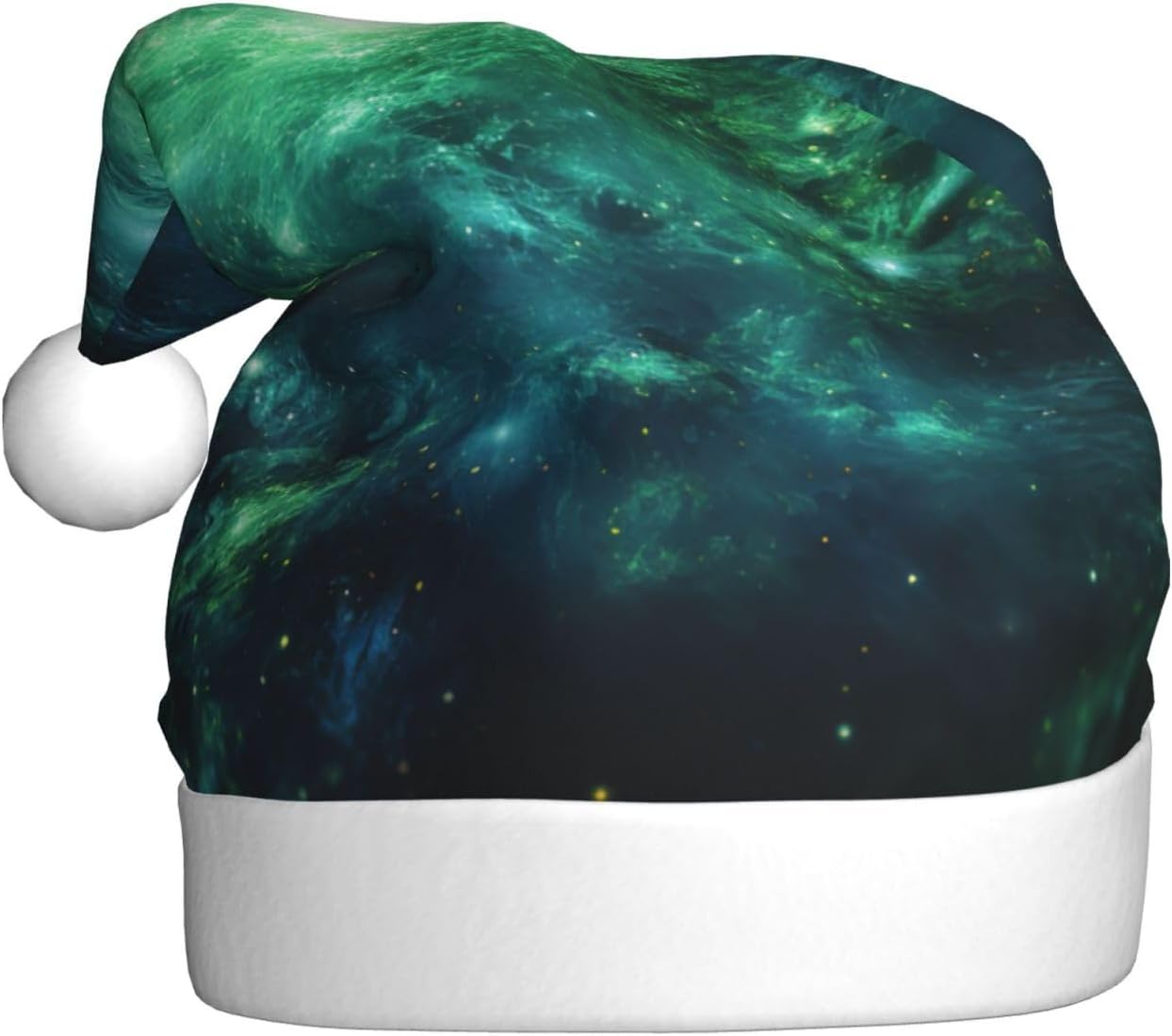 Galaxy Green Print Personalized Santa Hat for Women