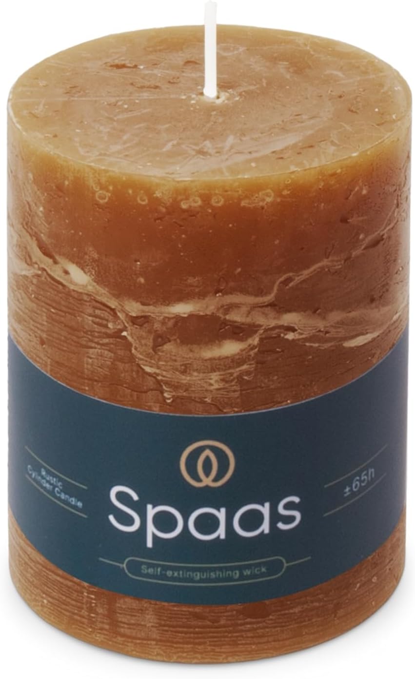 Spaas Rustic Pillar Candle Cognac 65 Hours