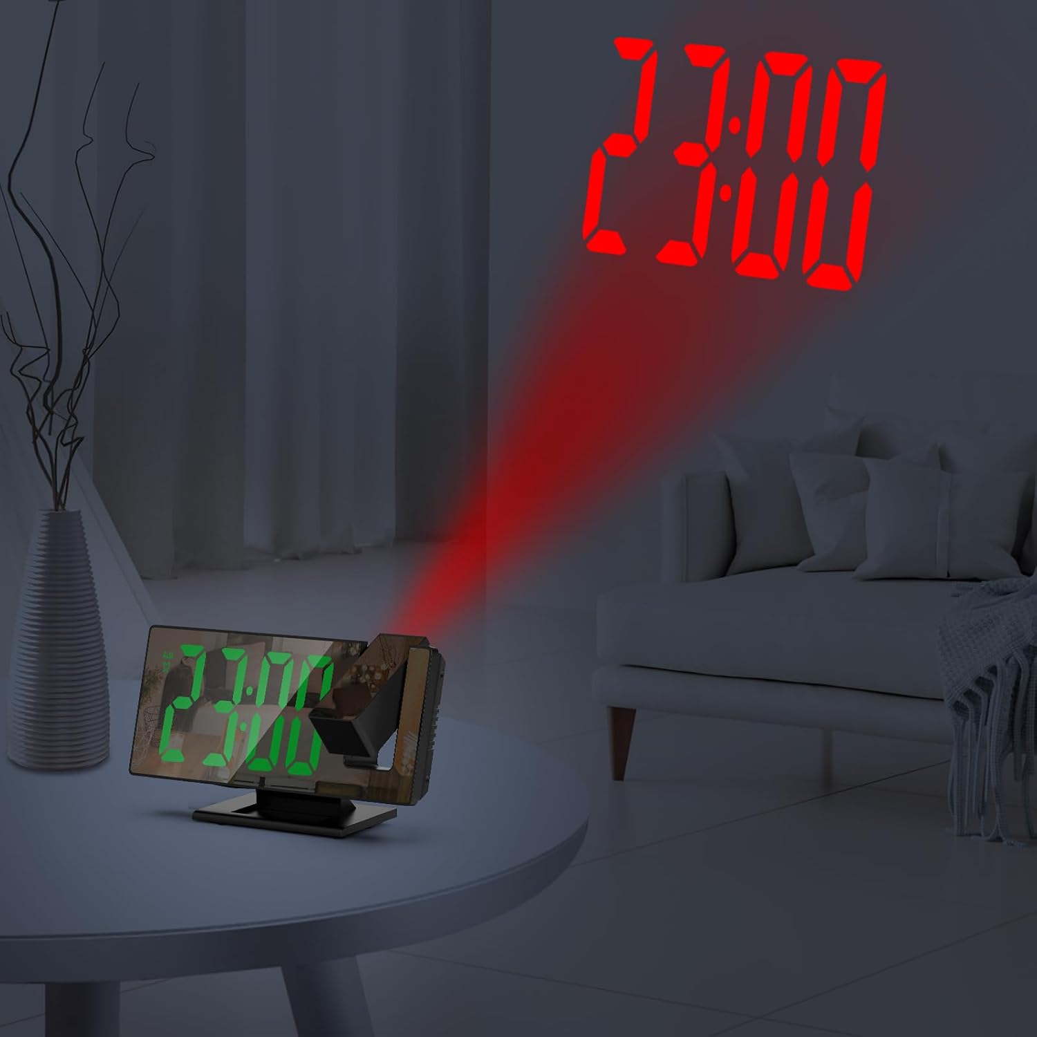 ORIA Projection Alarm Clock with Temperature and Brightness Control