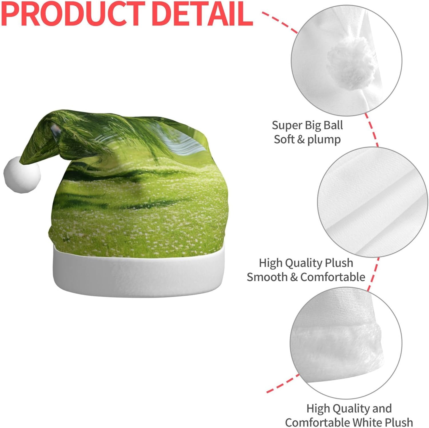 QINZHENG Personalized Santa Hat with Willow Tree Print