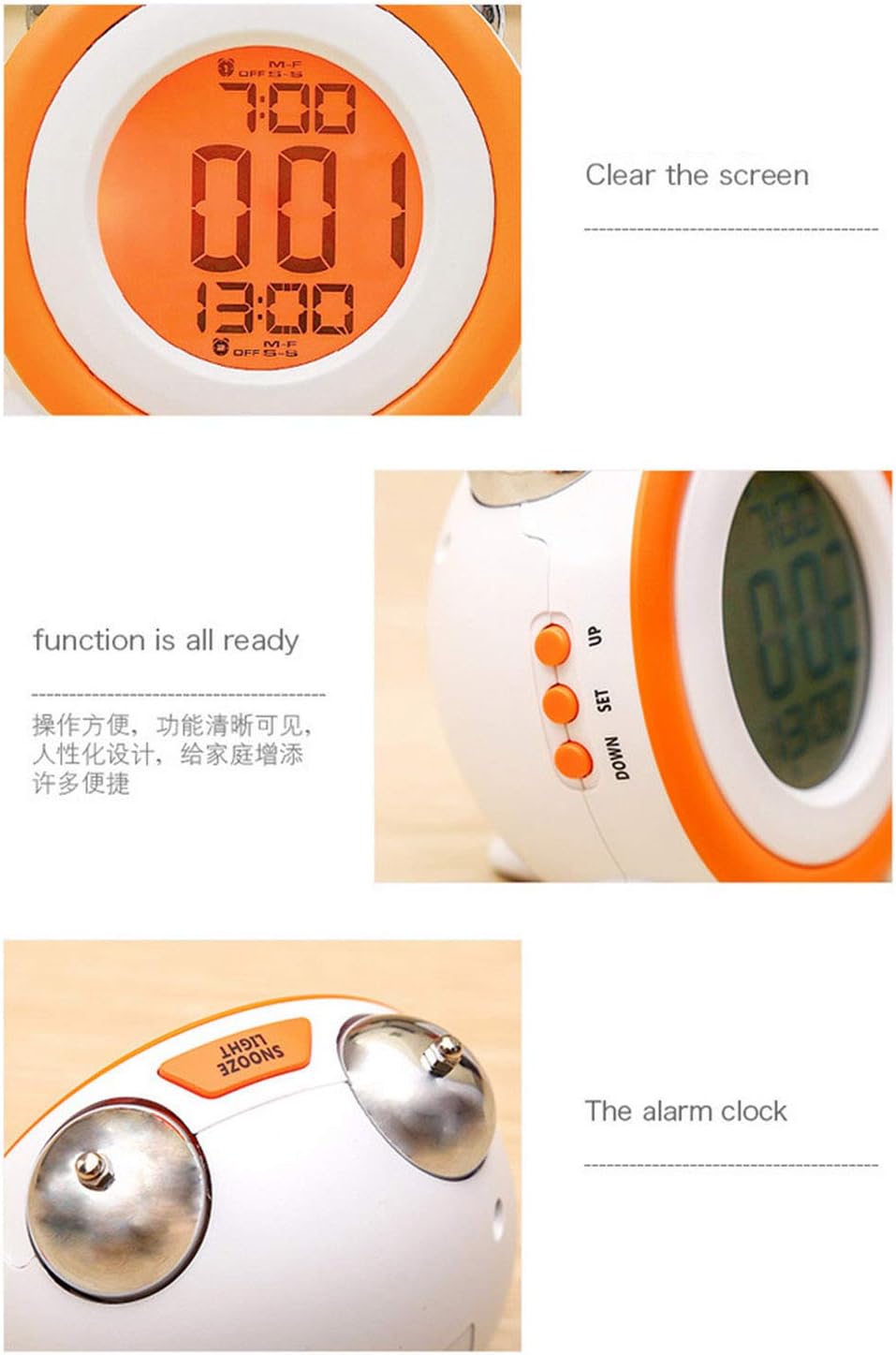 Gerrit Mechanical Double Bell Alarm Clock
