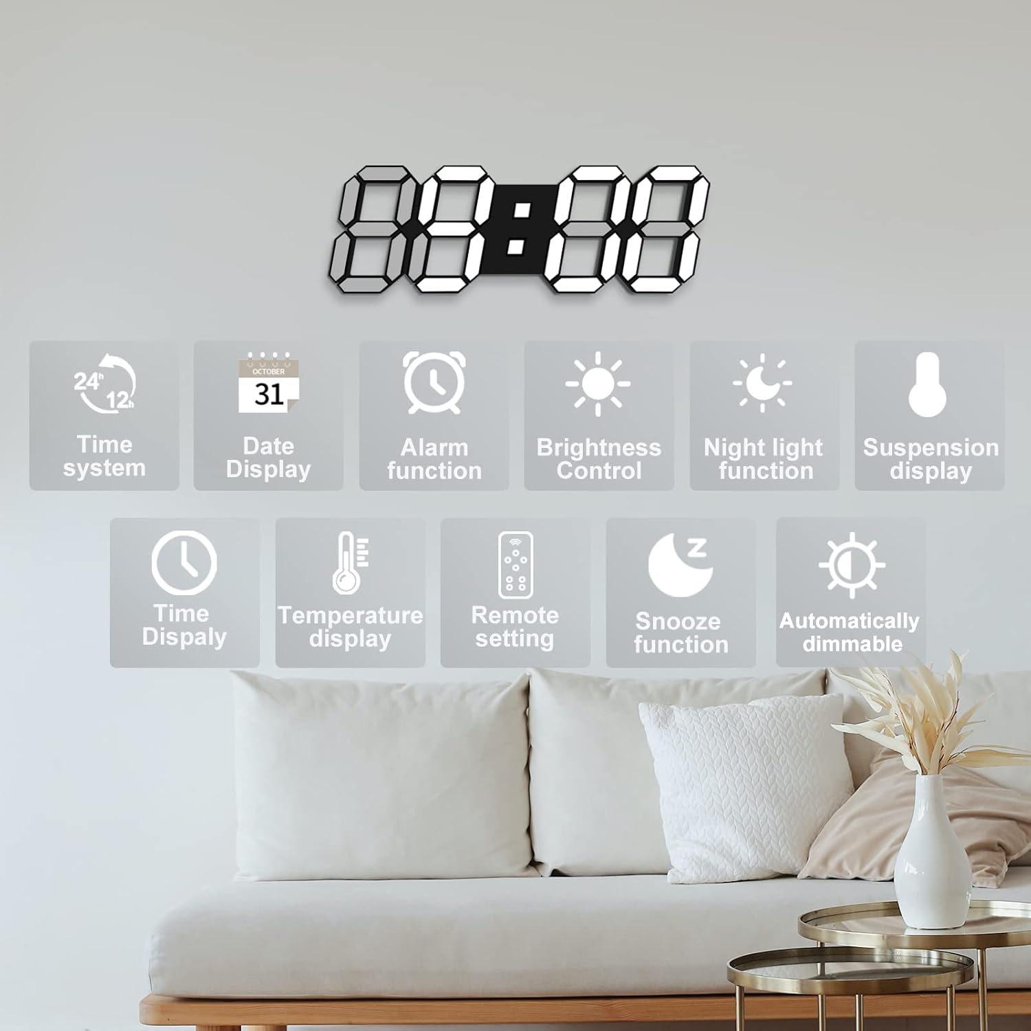 Deeyaple 3D LED Alarm Clock with Night Light