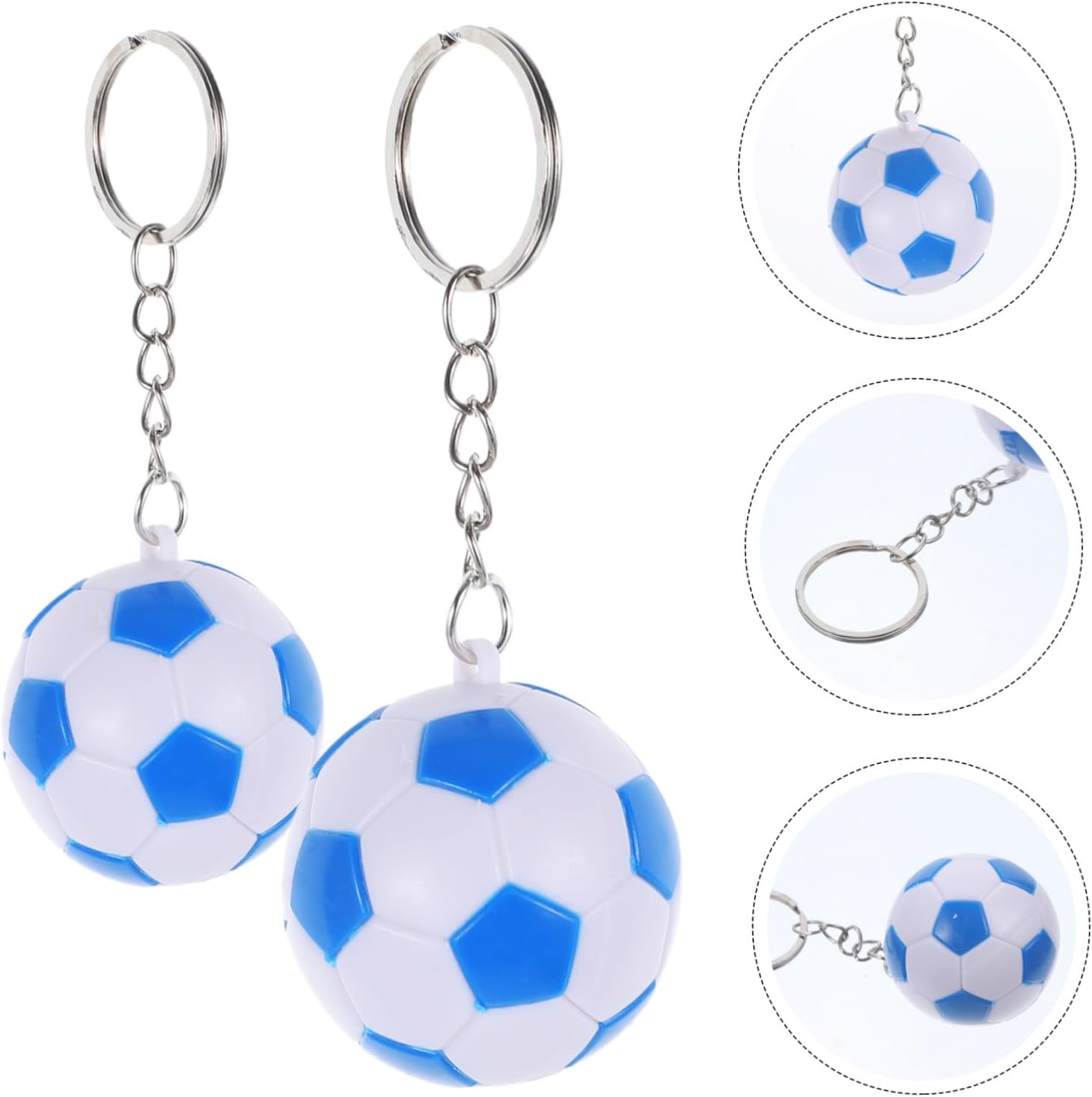 PRETYZOOM 2Pcs Blue Soccer Ball Keychains for Parties and Events
