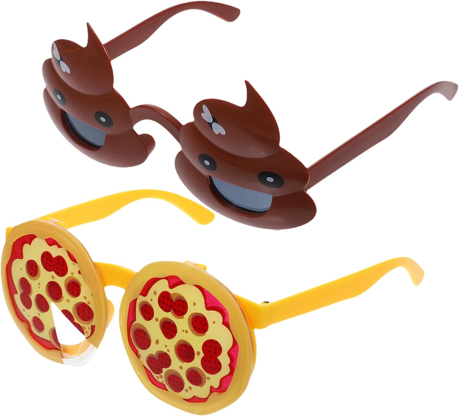 LOGOFUN 6PCS Novelty Pizza Poop Glasses Funny Photo Props