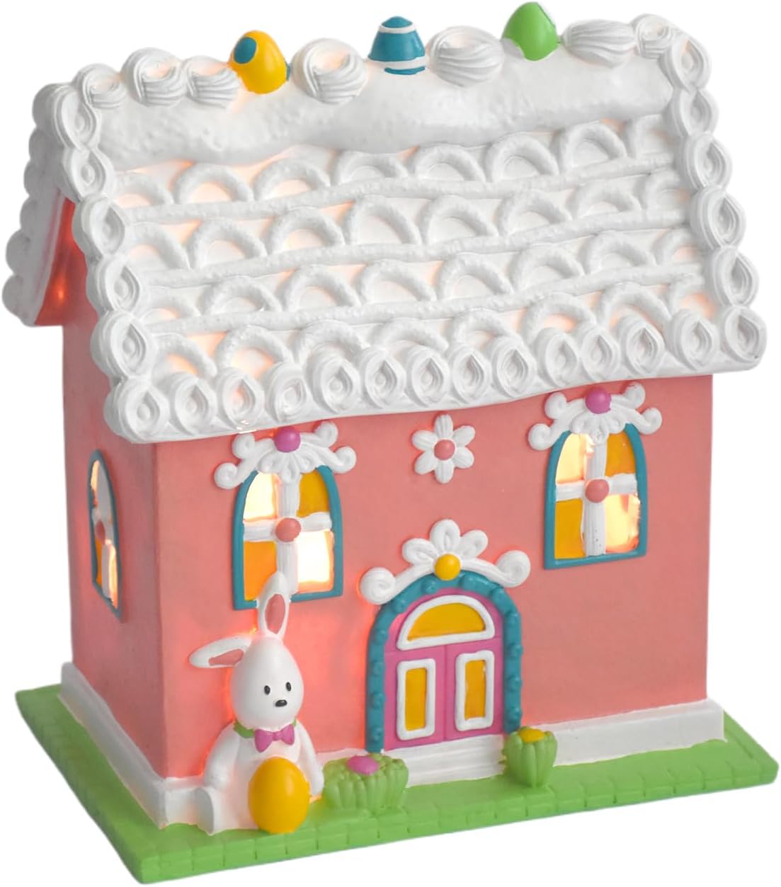 Easter Village Houses with LED Lights Indoor Decor