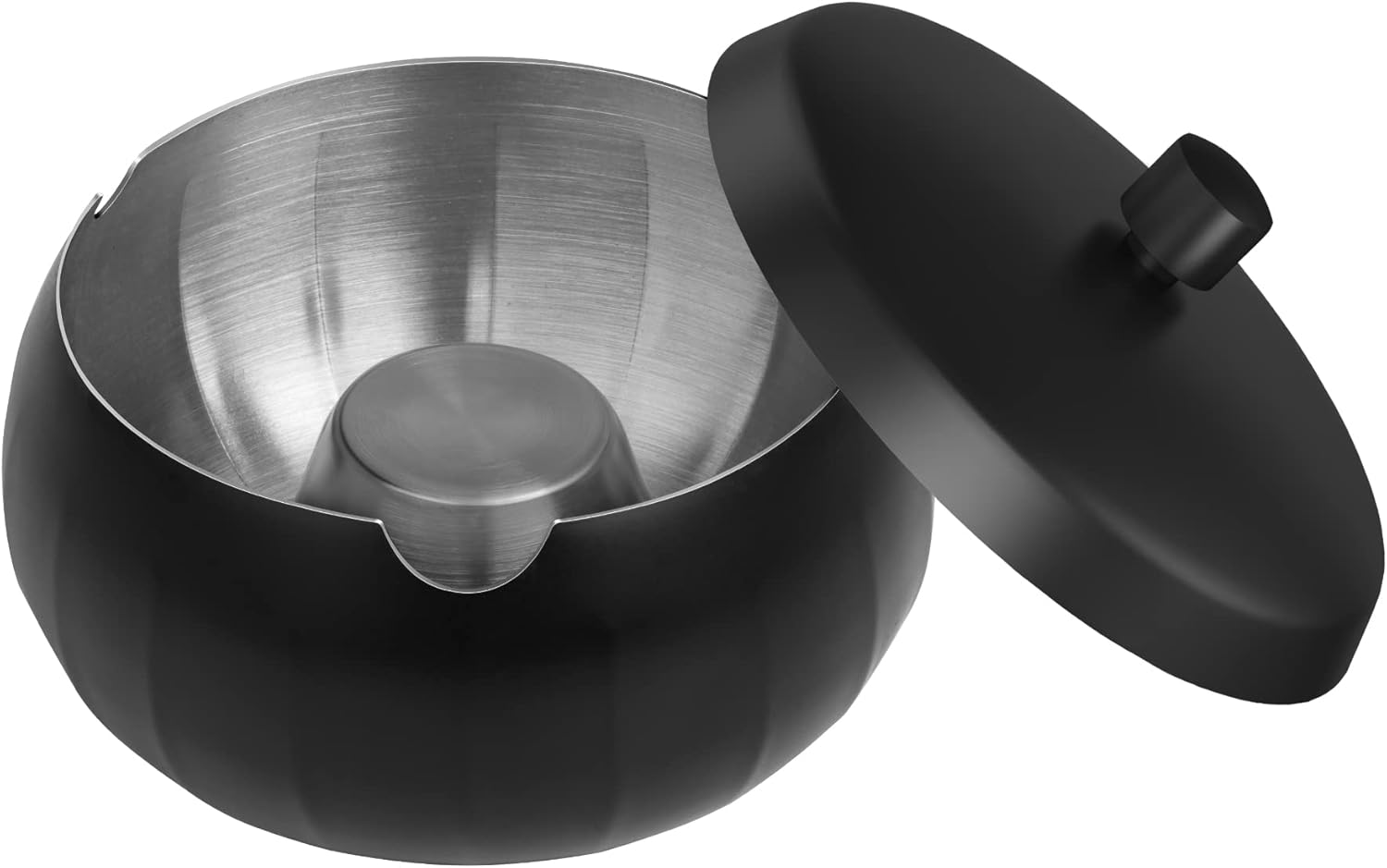 Stainless Steel Ashtray with Lid Windproof and Smokeless