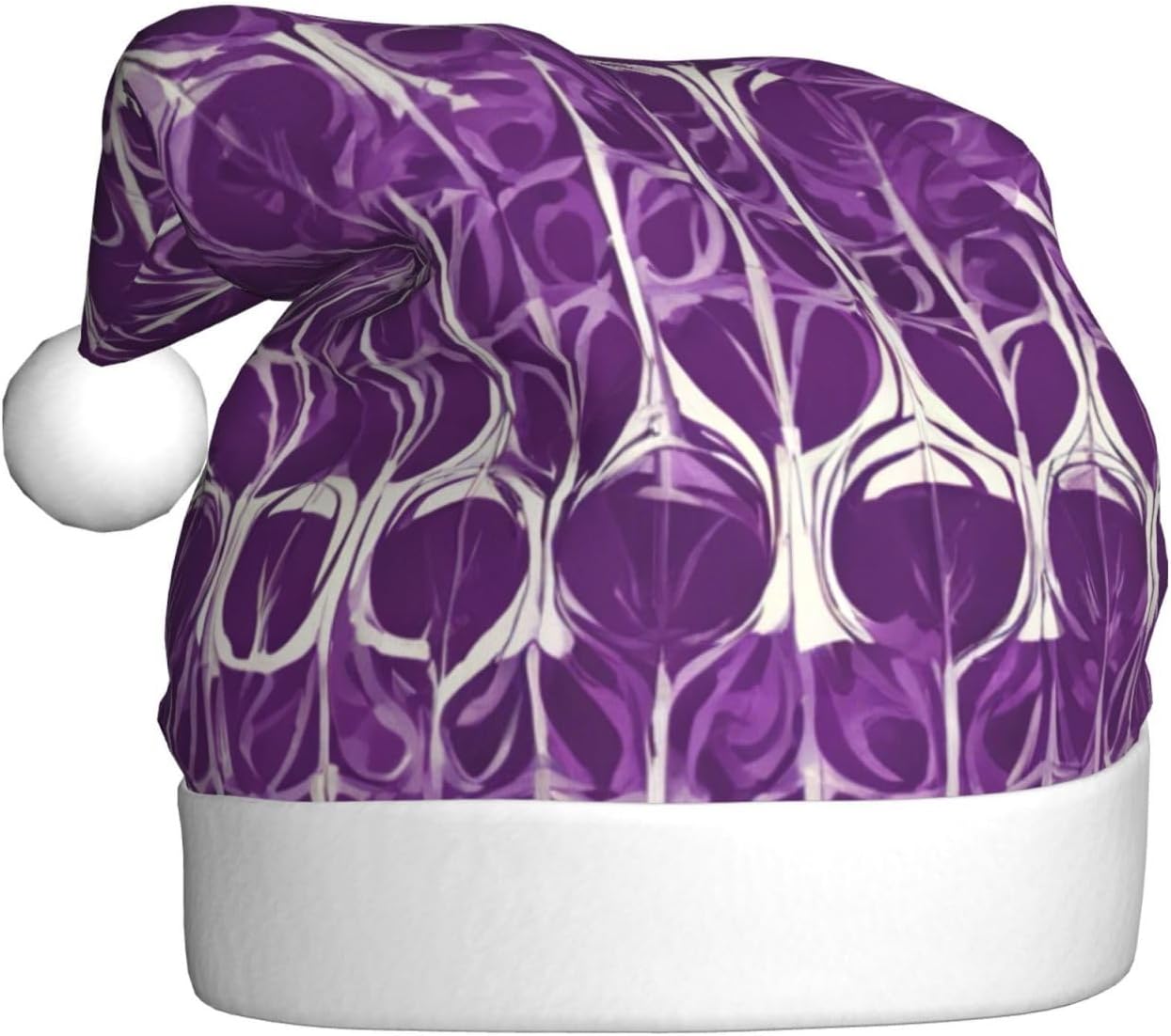 QINZHENG Purple Pattern Santa Hat for Women
