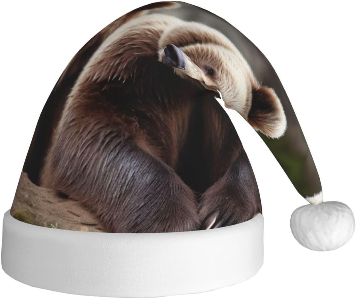 Cherry Blossom Print Christmas Santa Hat for Adults
