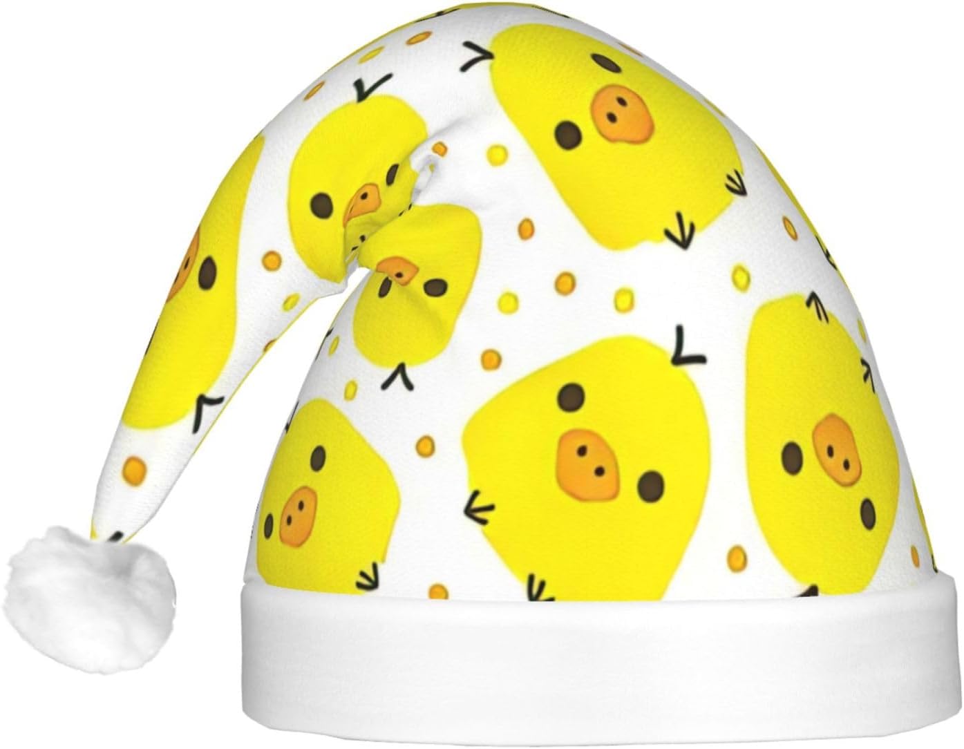QINZHENG Yellow Chicken Santa Hat with LED Lights