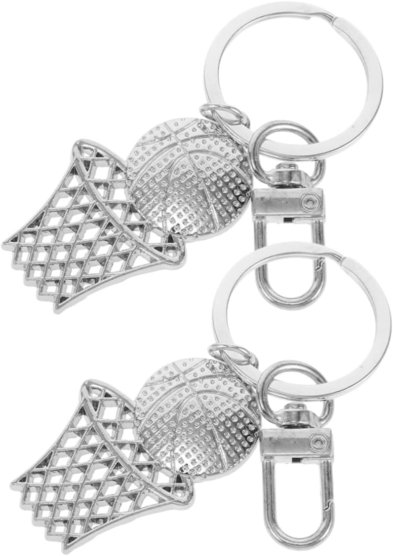 2Pcs Basketball Hoop Keychain Stylish Sports Accessory