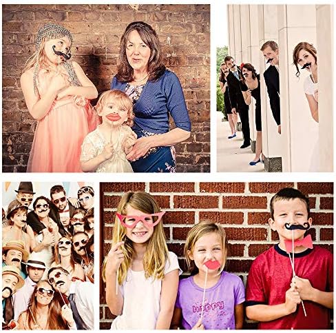 58 Piece Photo Booth Prop Set with Funny Costumes and Hats