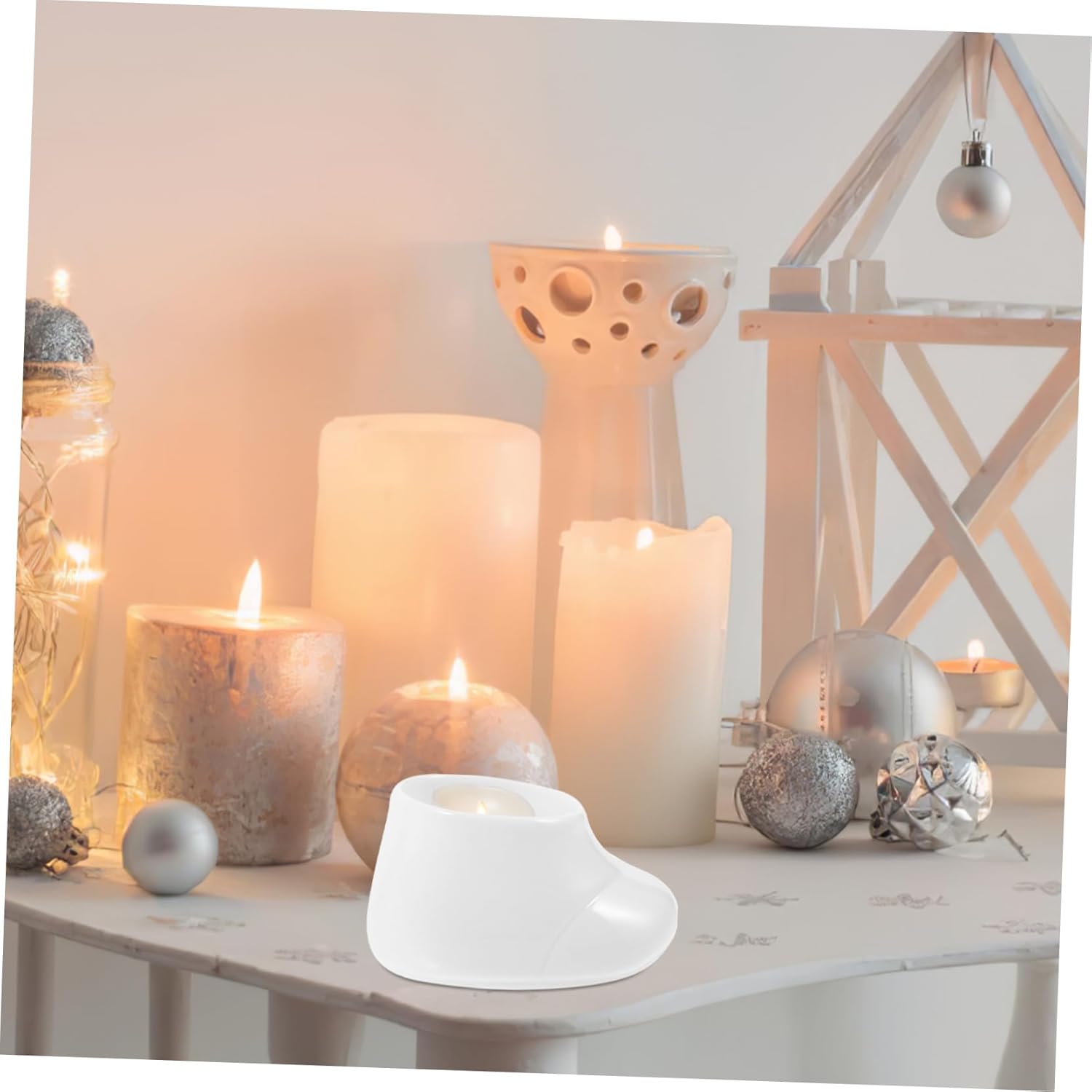 Christmas Boots Shaped Candle Holder Festive Decor Ornament