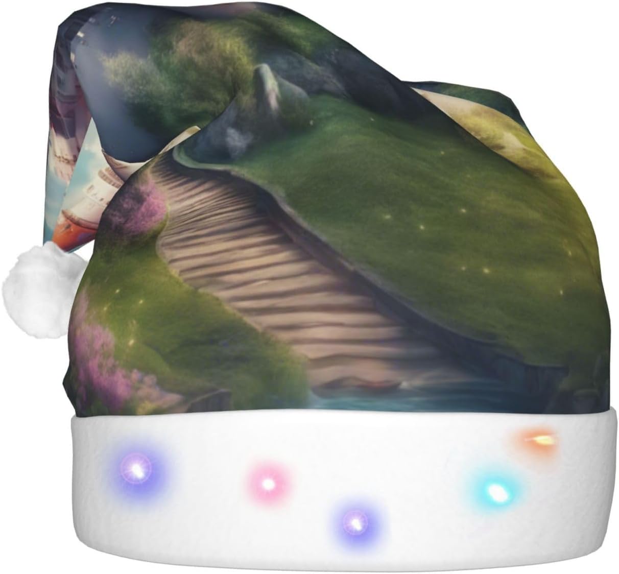 QINZHENG Magic Fairy Tale Castle Santa Hat with LED Lights