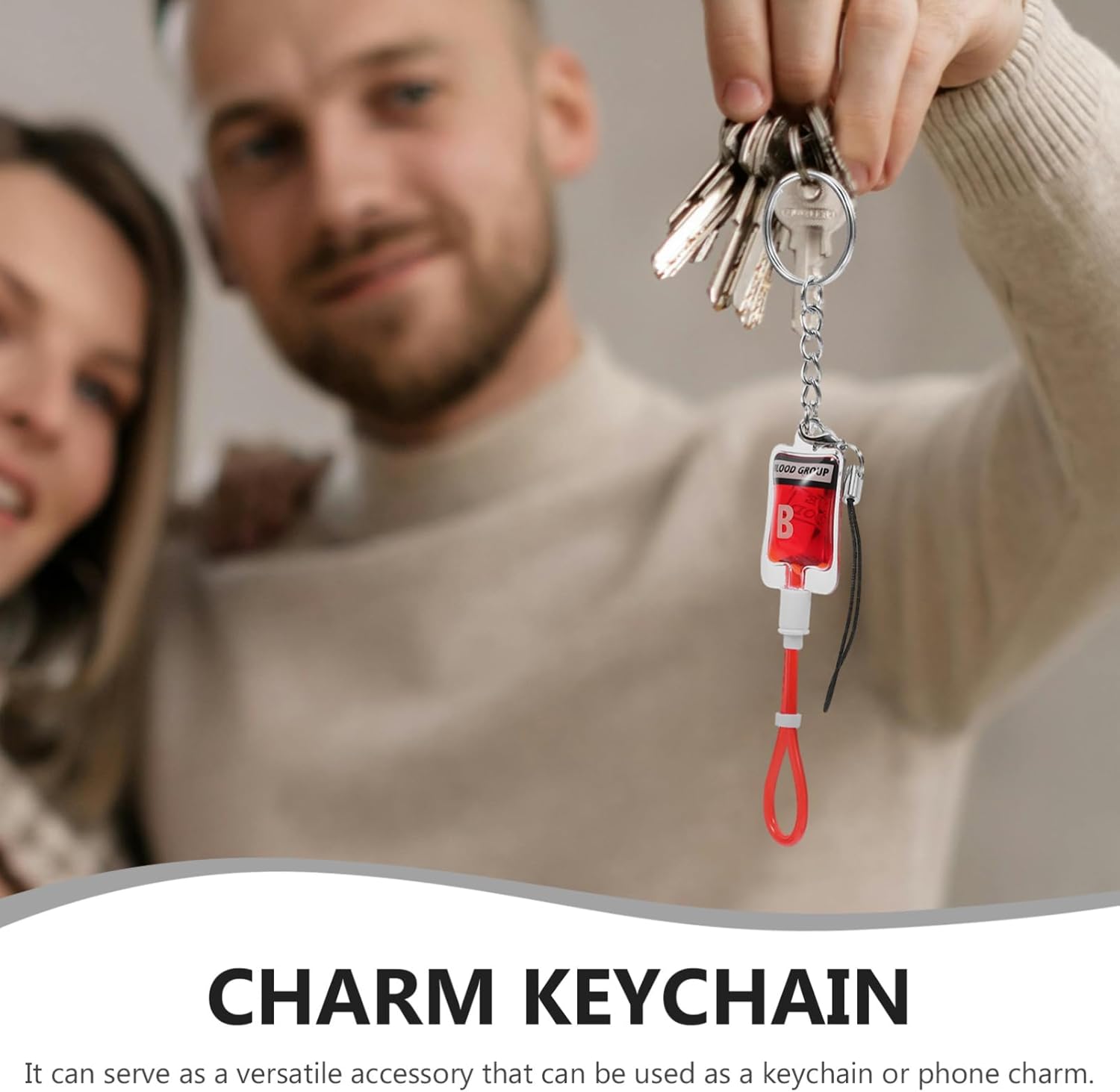 Luxshiny Halloween Blood Bag Keychain Pendant