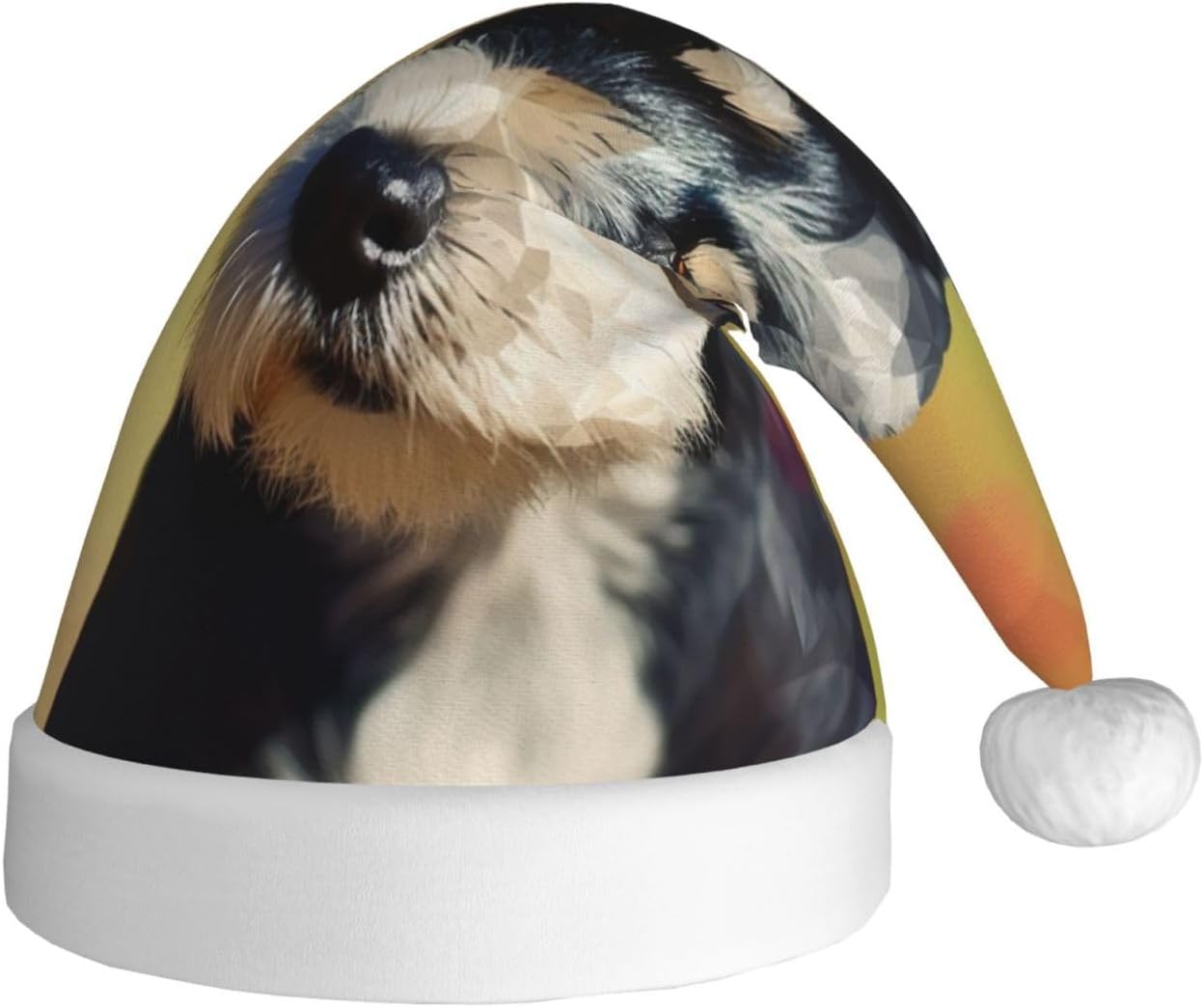 Dog2 Print Adult Christmas Santa Hat for Festive Party