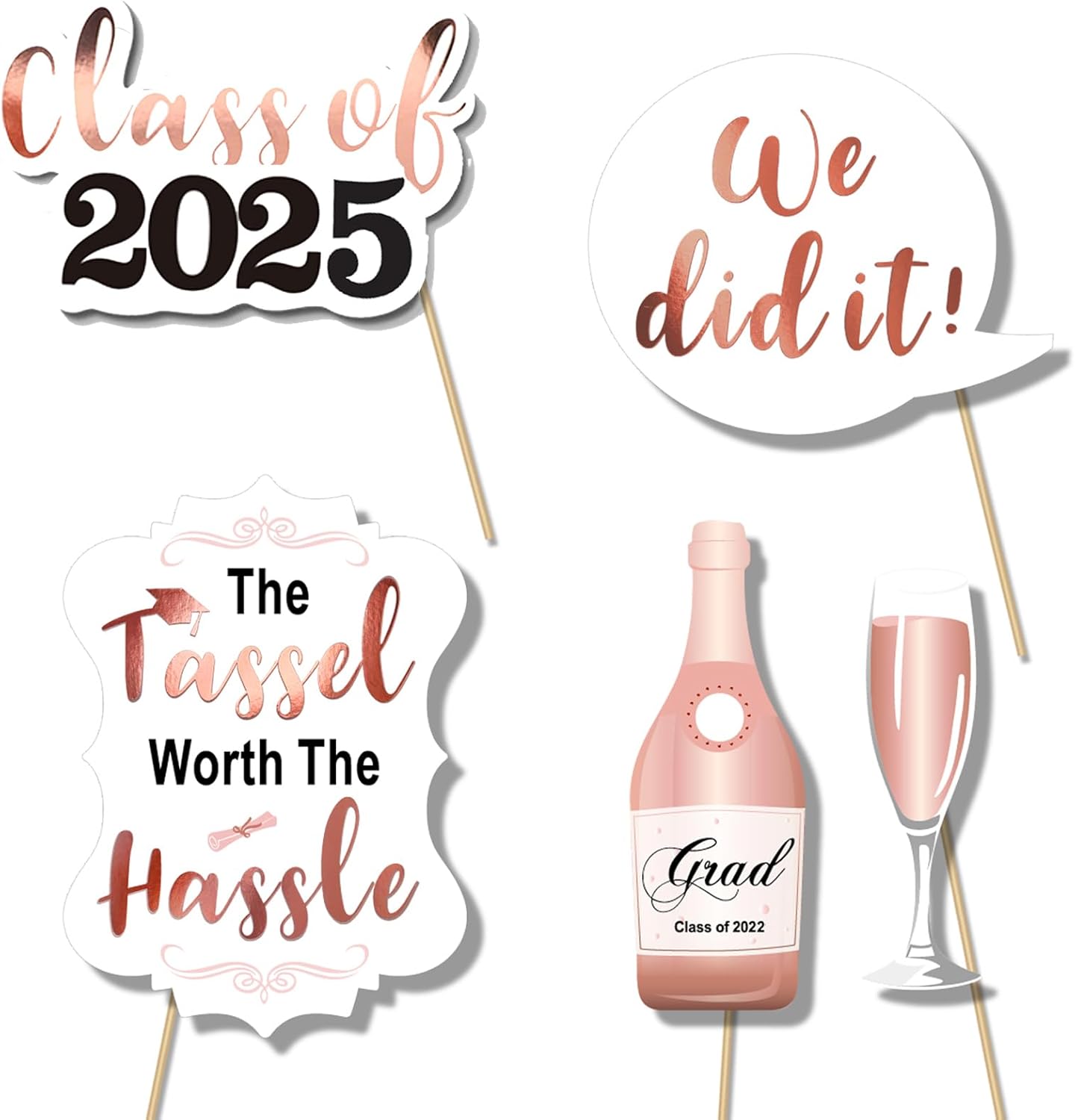 Konsait Rose Gold Graduation Photo Props 39 Count
