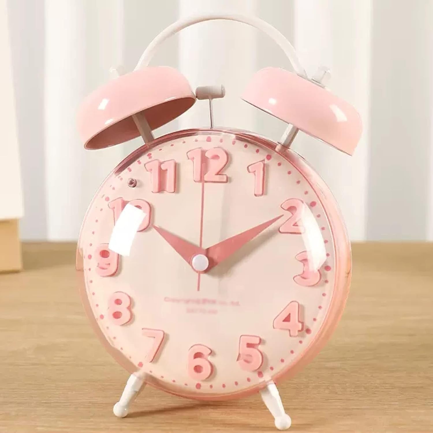 Double Bell Alarm Clock with Silent Movement and Digital Display