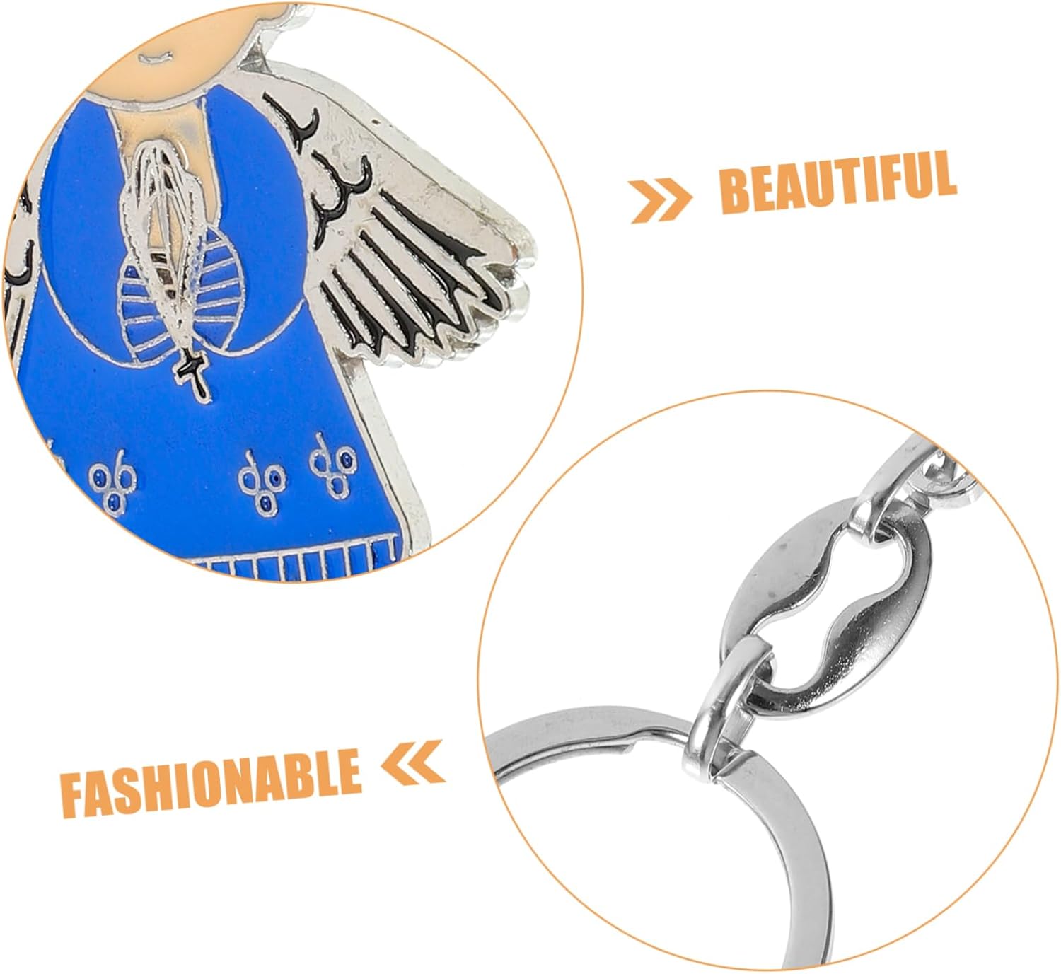 Merryhapy 6pcs Angel Keychain Set for Backpack and Wallet