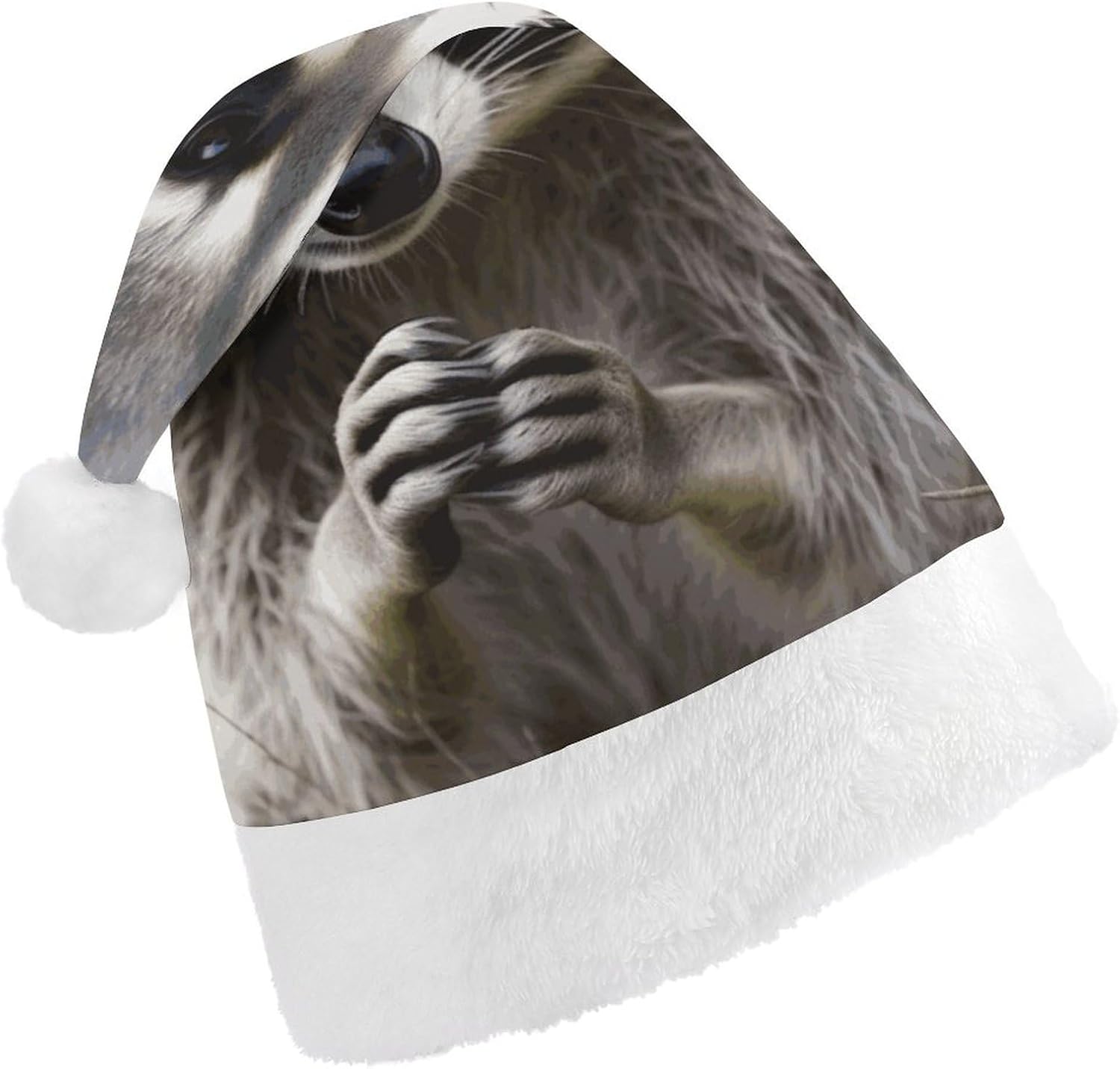 Santa Hat Raccoon Christmas Headwear for Adults