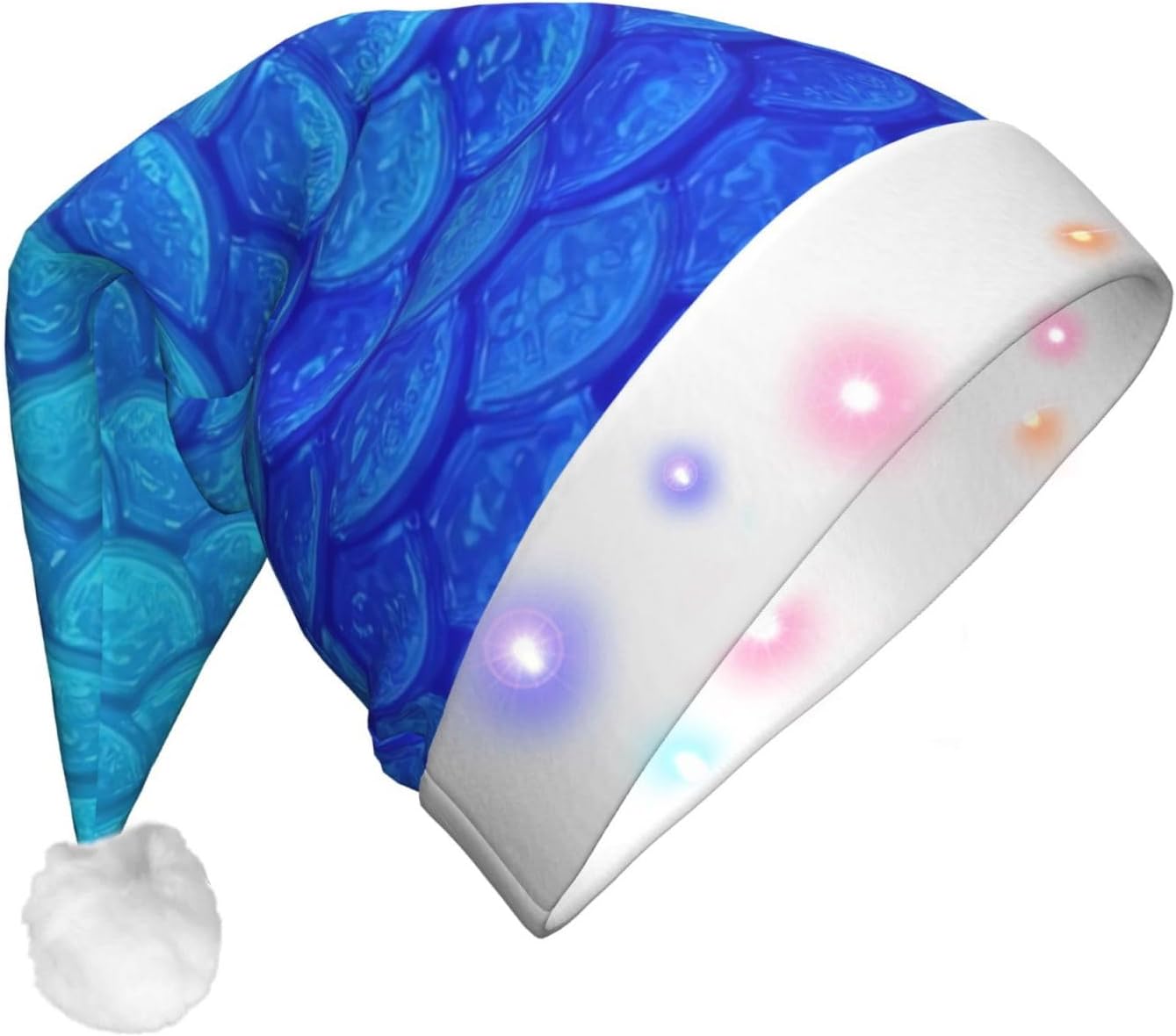 Qin And Zheng Ocean Blue Mermaid Santa Hat With LED Lights