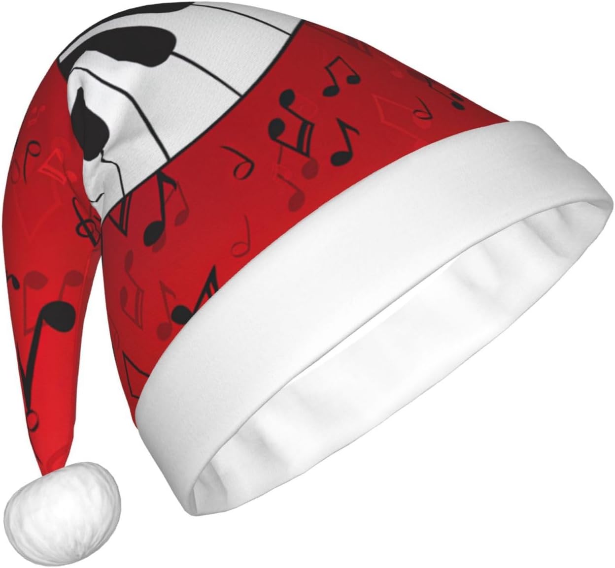 QINZHENG Music Note Santa Hat Velvet Plush Christmas Gift