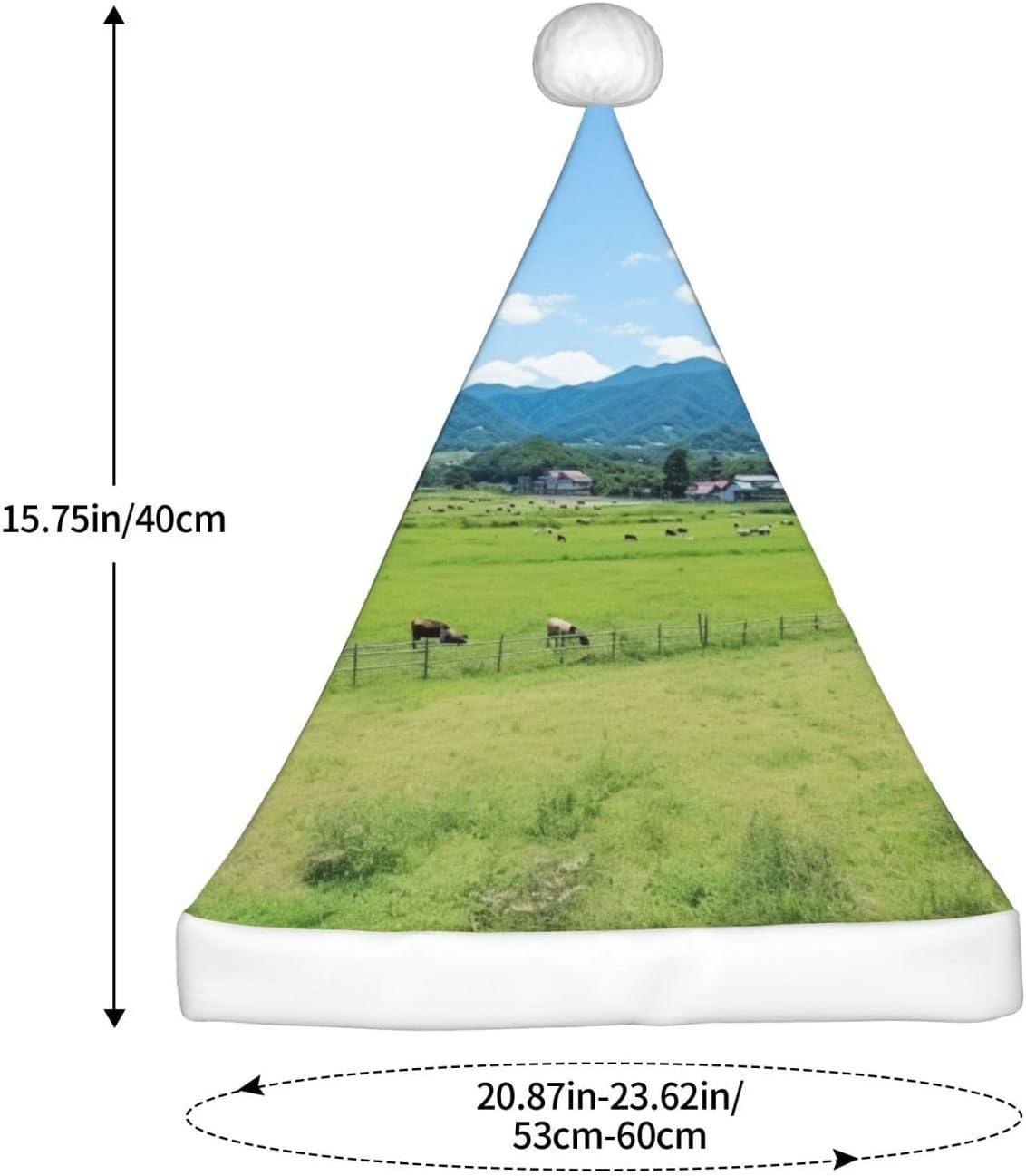 QINZHENG Personalized Santa Hat with Grasses View Print