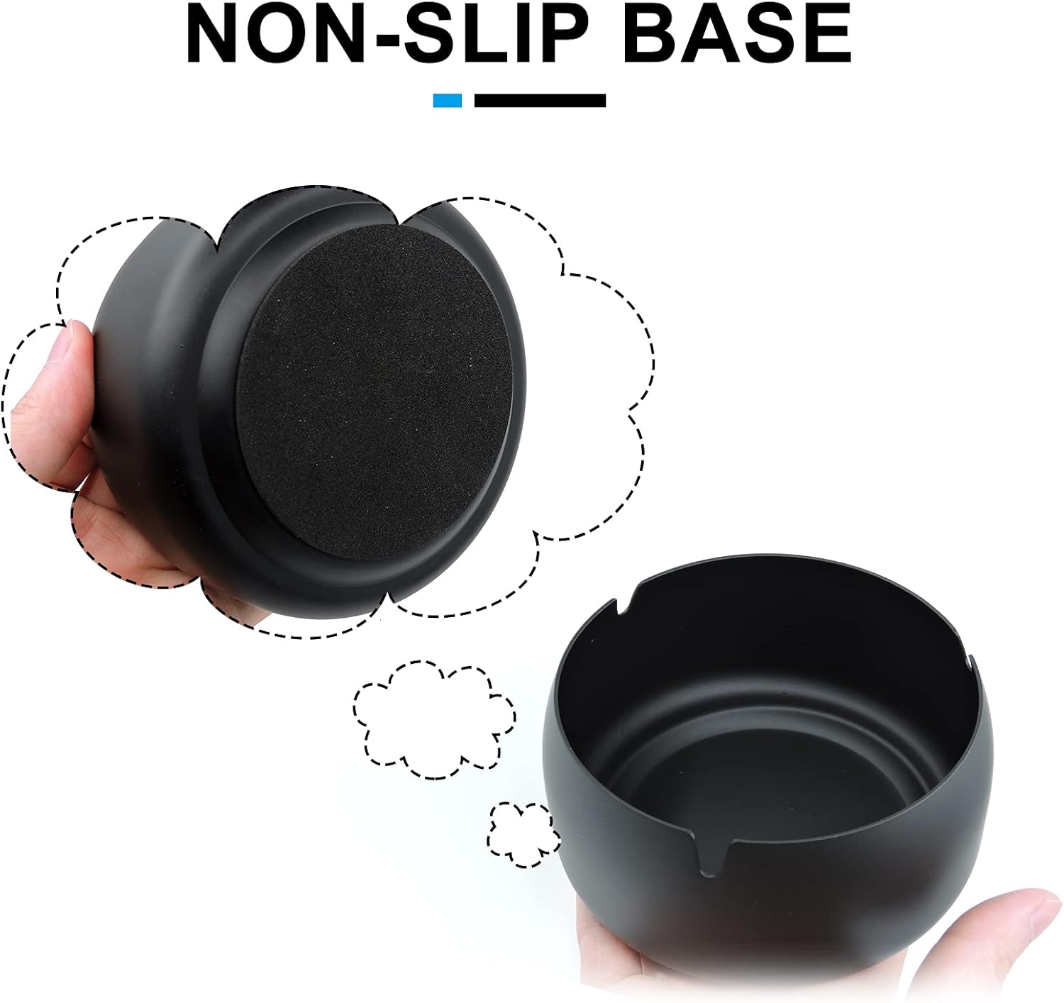 Andiker Large Metal Ashtray with Lid for Home Office