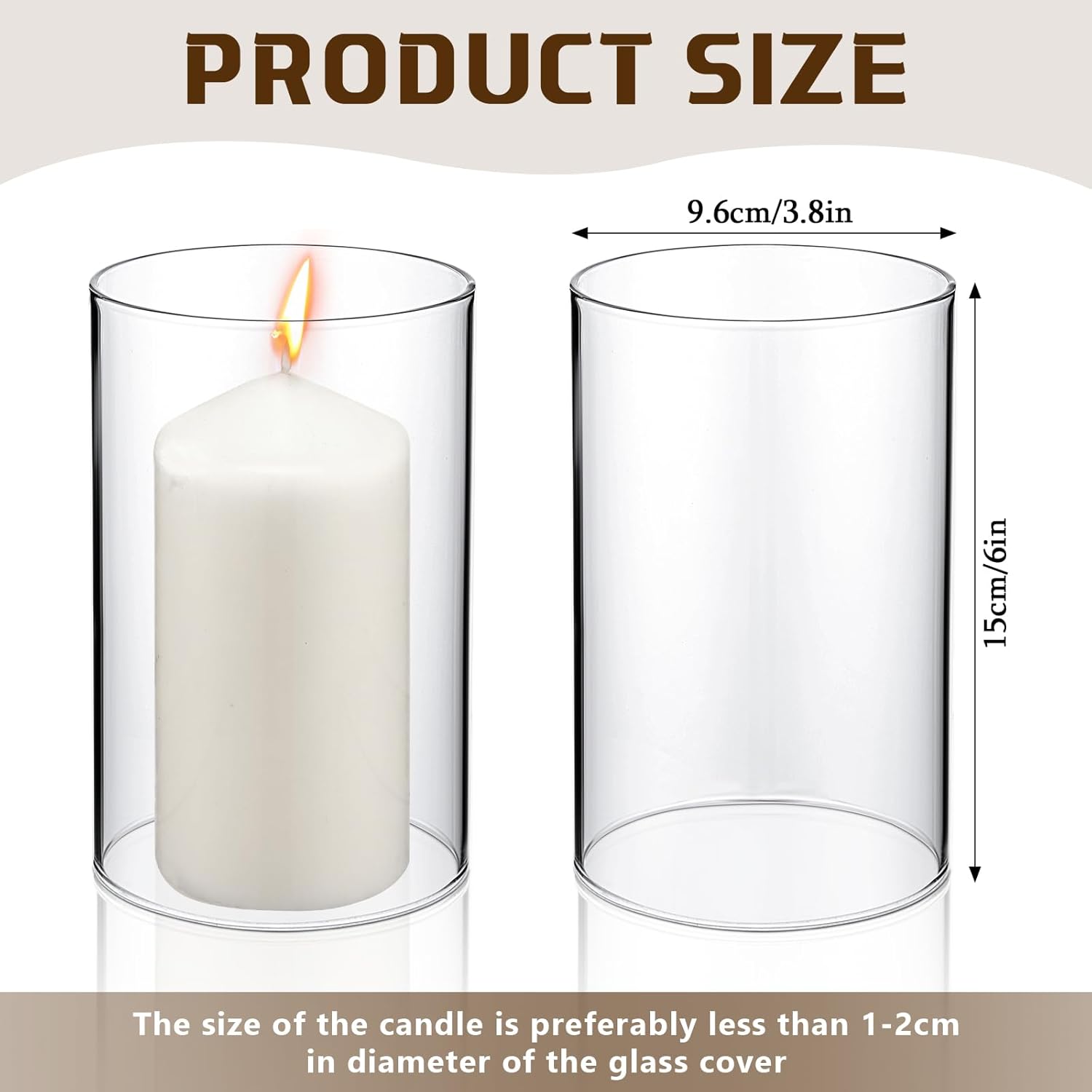 Yaomiao 6 Pcs Hurricane Glass Candle Holders