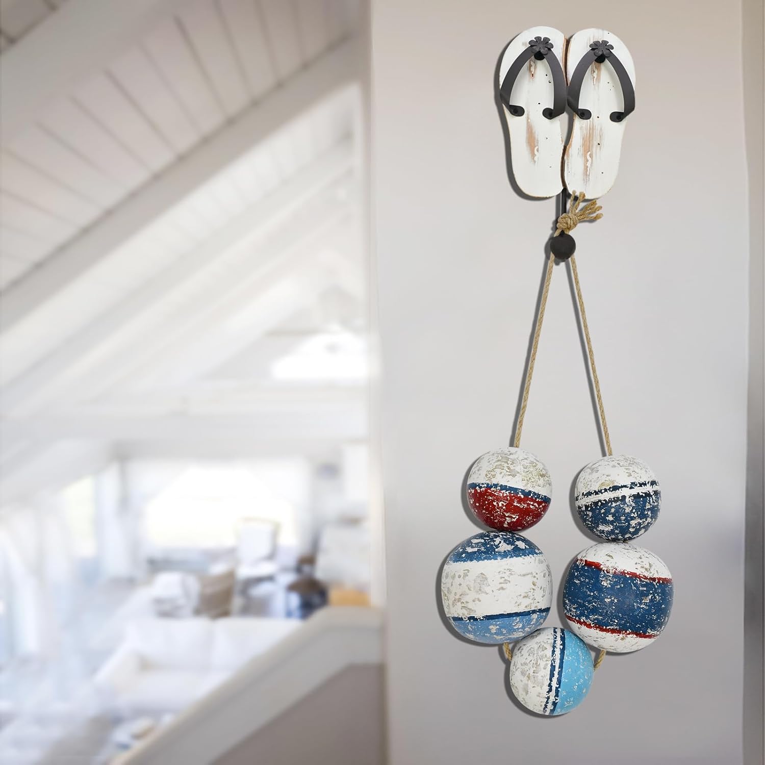 Veclotch Large Wooden Buoy Wall Decor Nautical Design