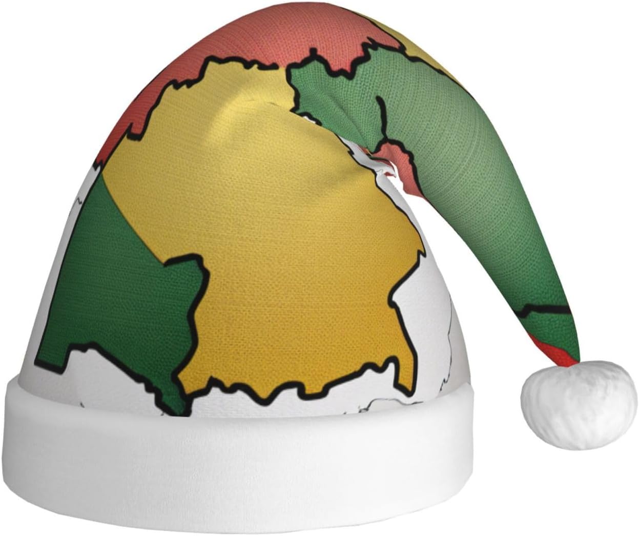 QINZHENG Abstract German Flag Santa Hat Velvet Plush Christmas Gift for Women